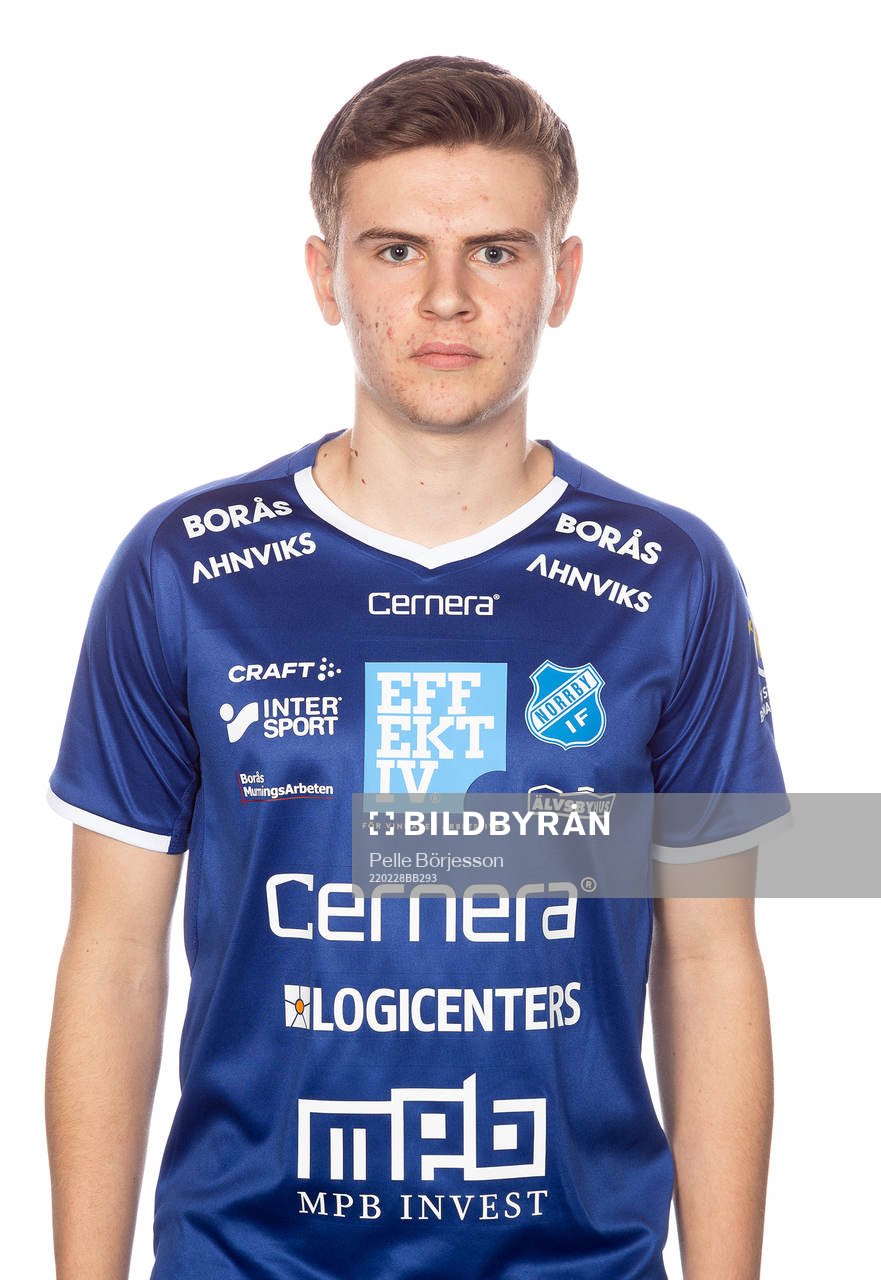 Norrbys Max Andersson poserar för ett porträtt den 28 februari 2022 i Borås.