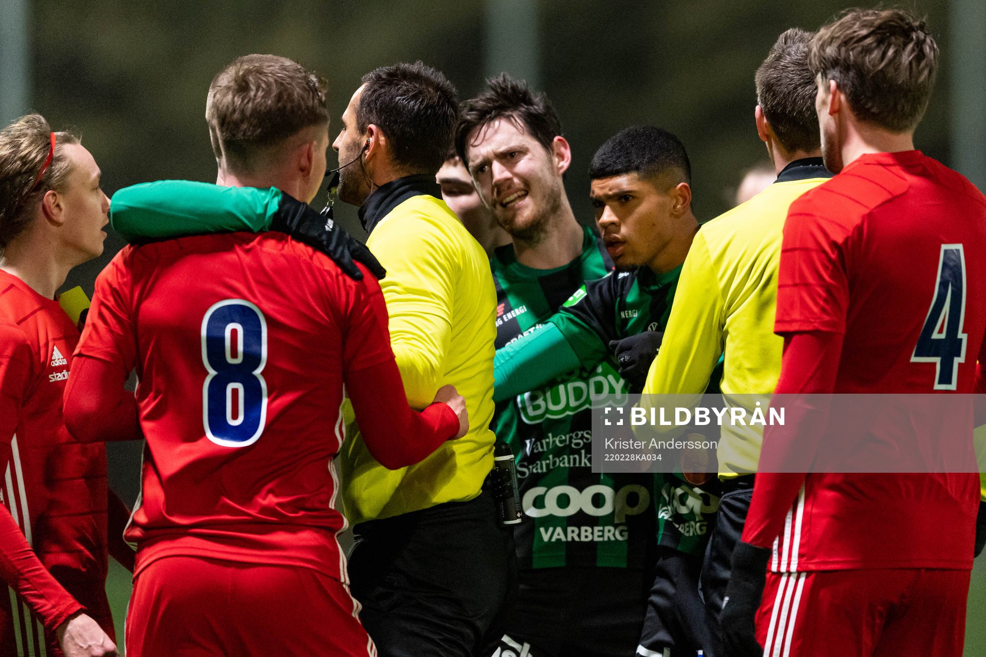 Varbergs Robin Tranberg och Luke le Roux reagerar