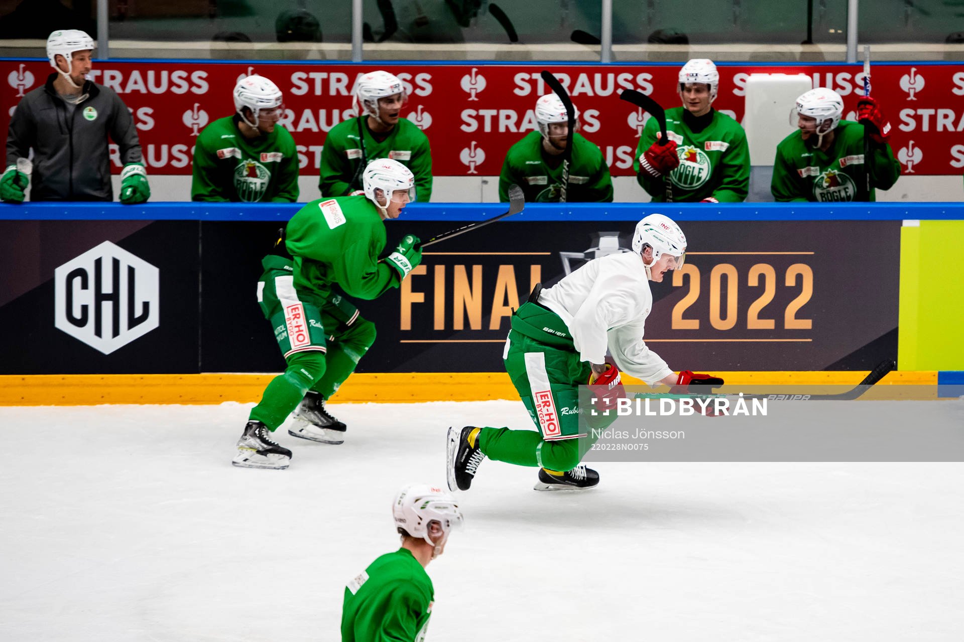 Adam Edström of Rögle CHL final 2022 logo