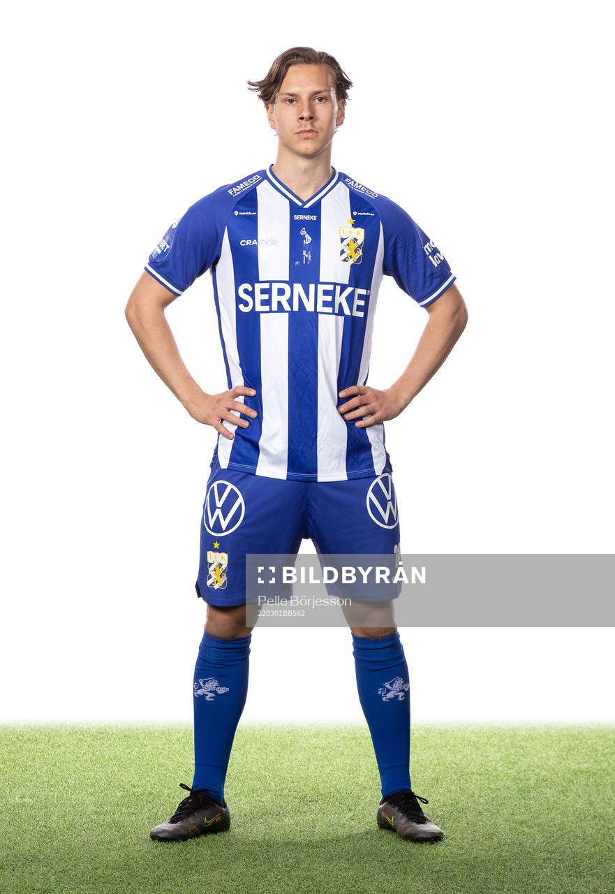 IFK Göteborgs Lucas Kåhed poserar för ett porträtt den 1 mars 2022 i Göteborg.