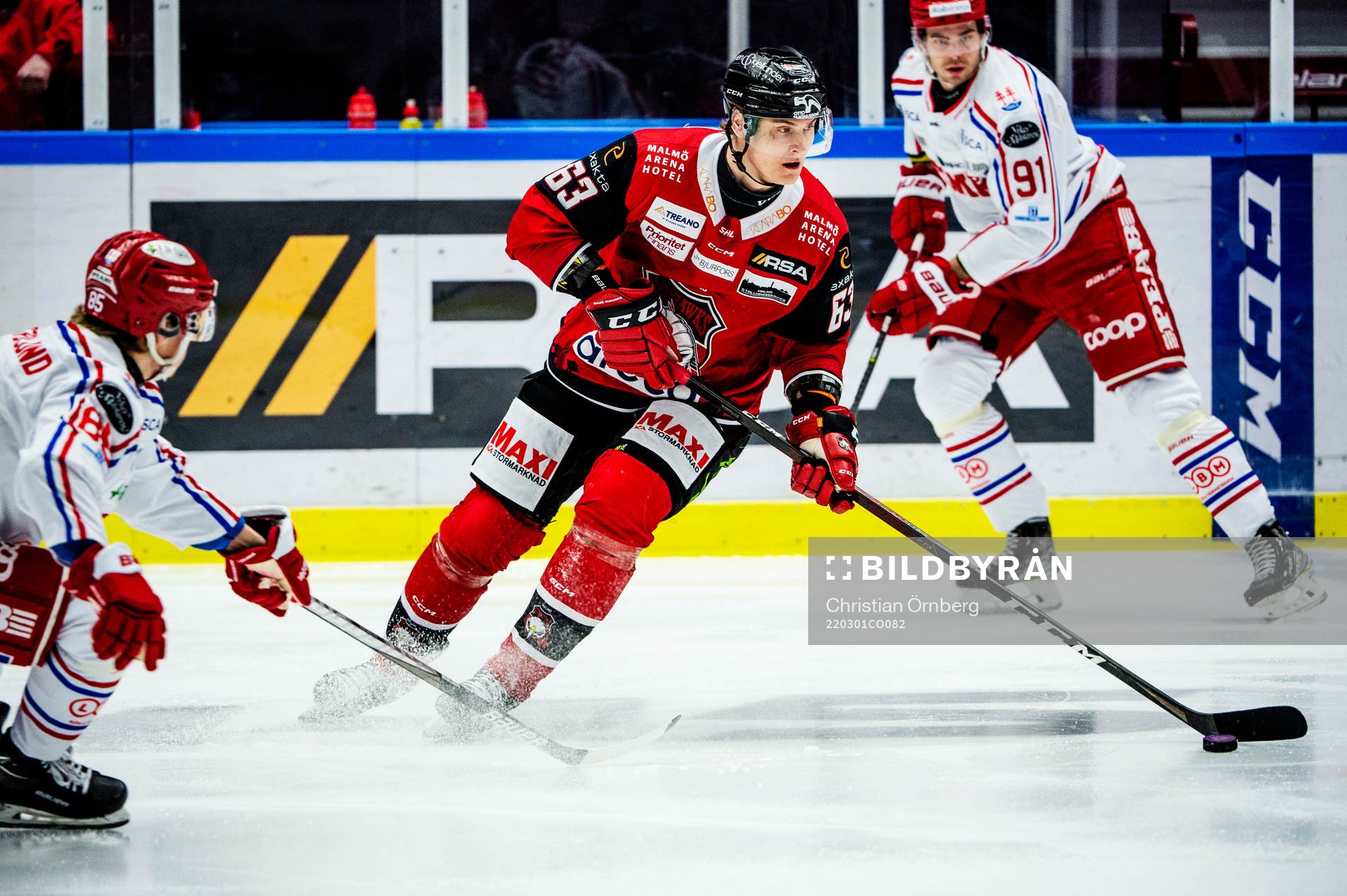 Malmö Redhawks Fredrik Händemark mot Timrås Filip