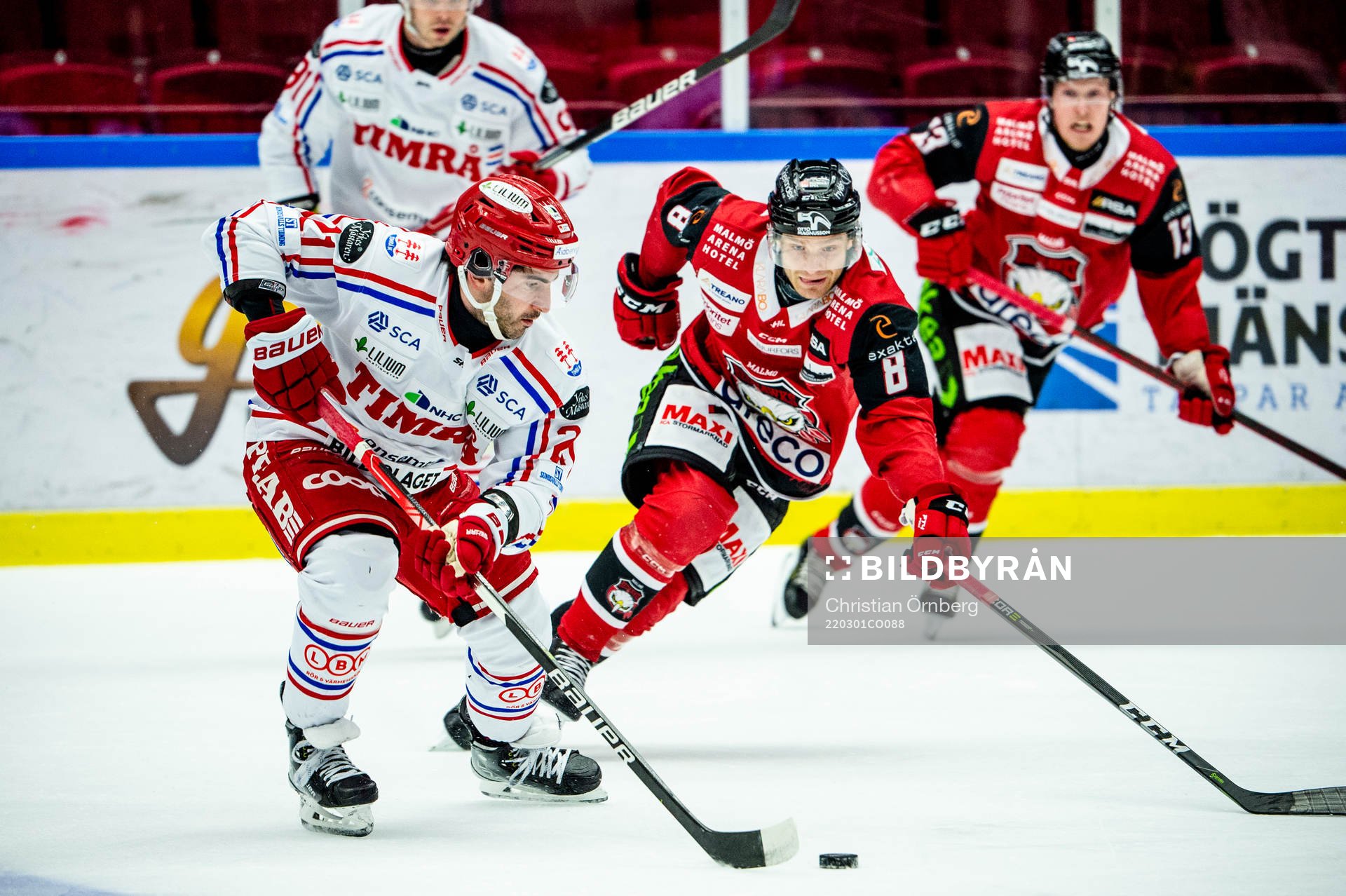 Timrås Joey LaLeggia mot Malmö Redhawks Johan Olofsson