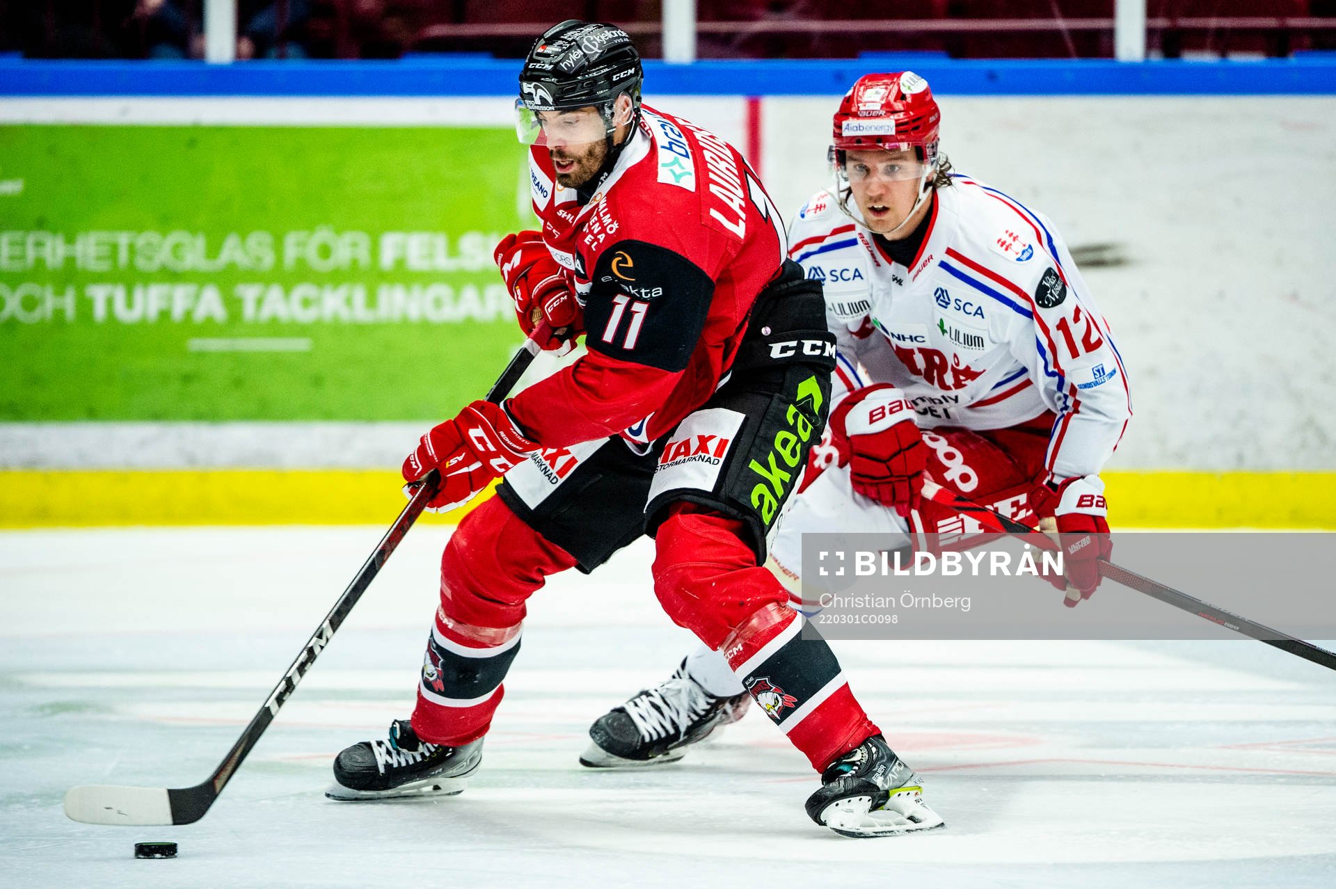 Malmö Redhawks Markus Lauridsen mot Timrås Viktor