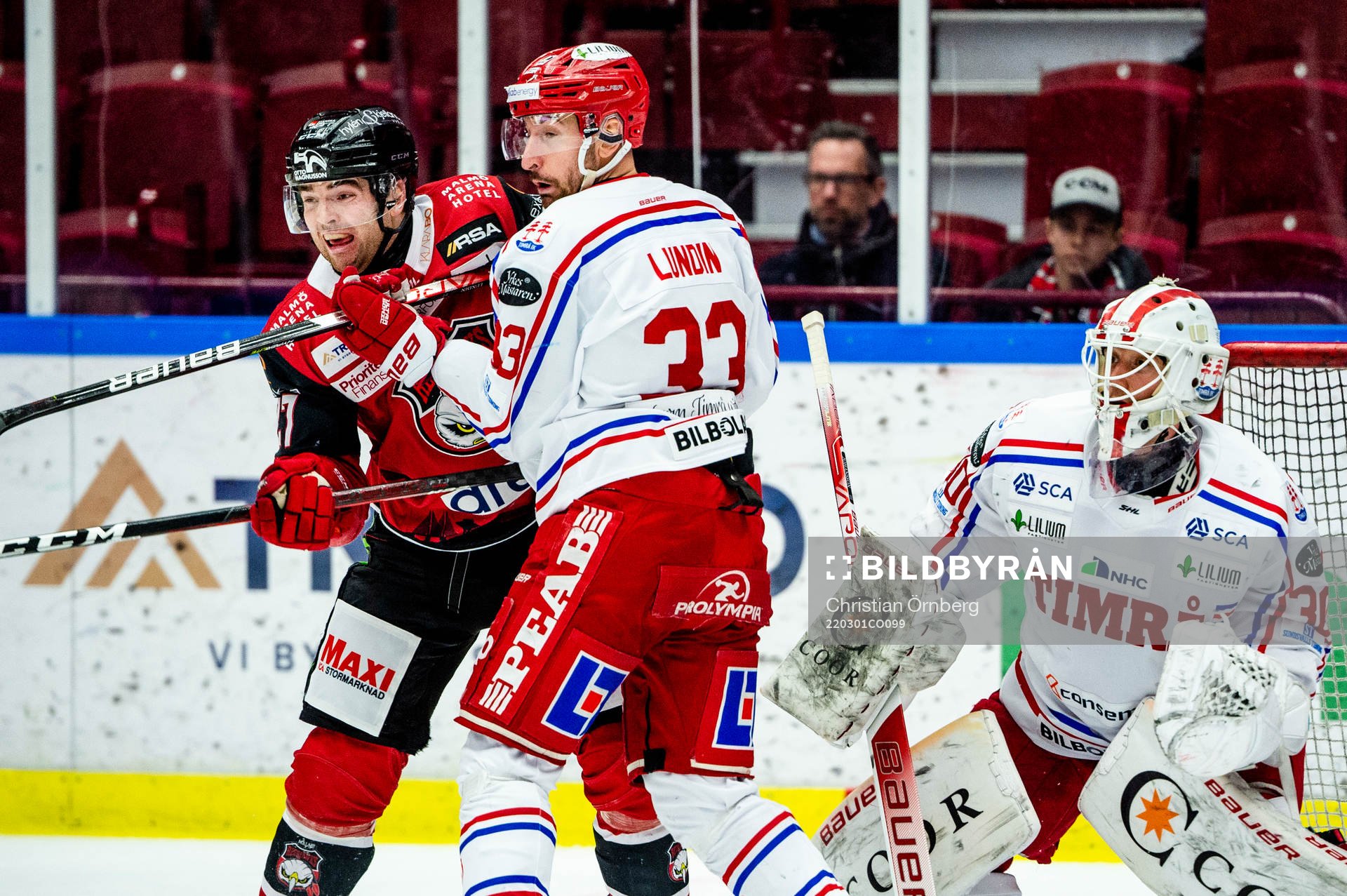 Malmö Redhawks Ponthus Westerholm mot Timrås Albin Lundin