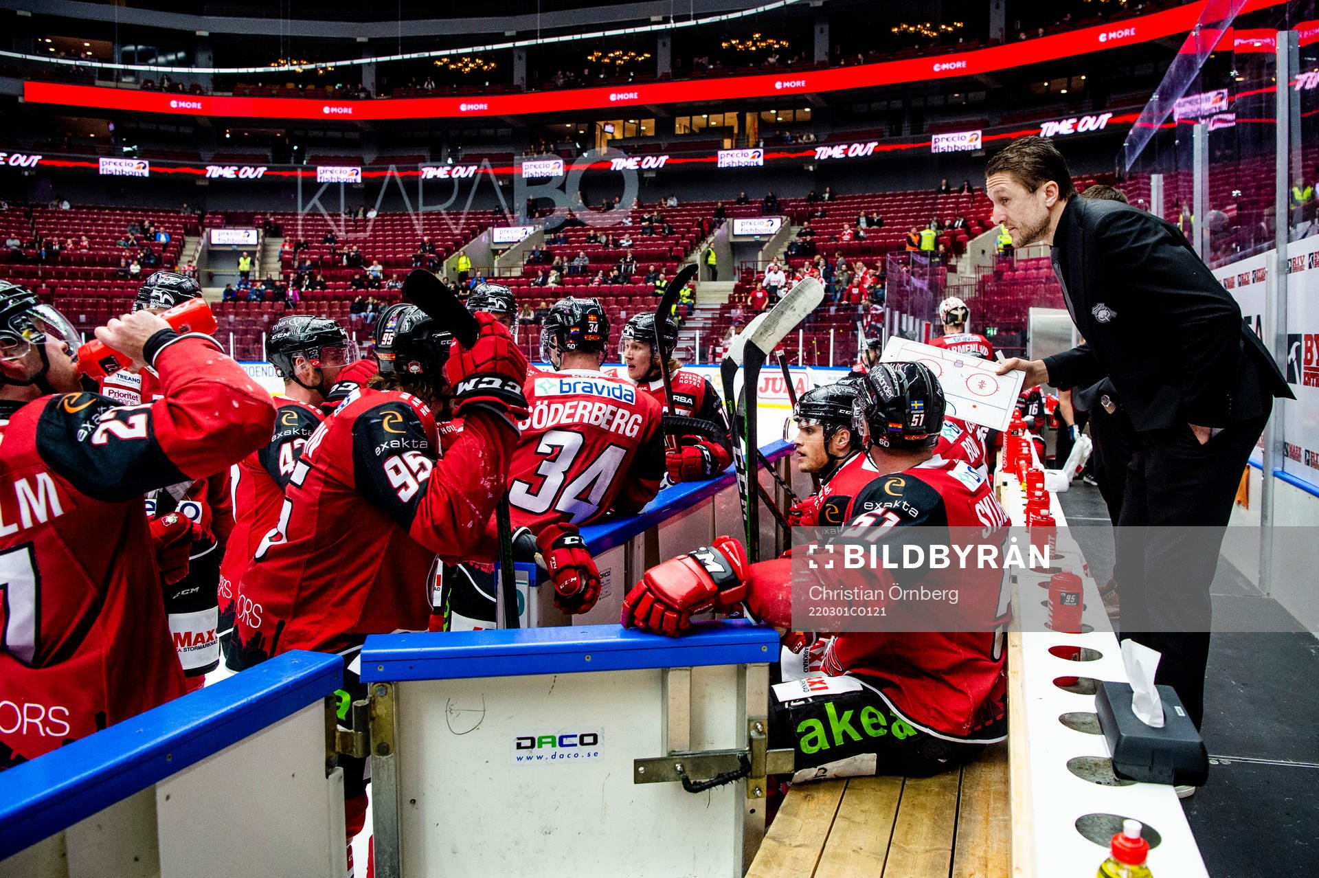 Malmö Redhawks tränare Tomas Kollar tar time out