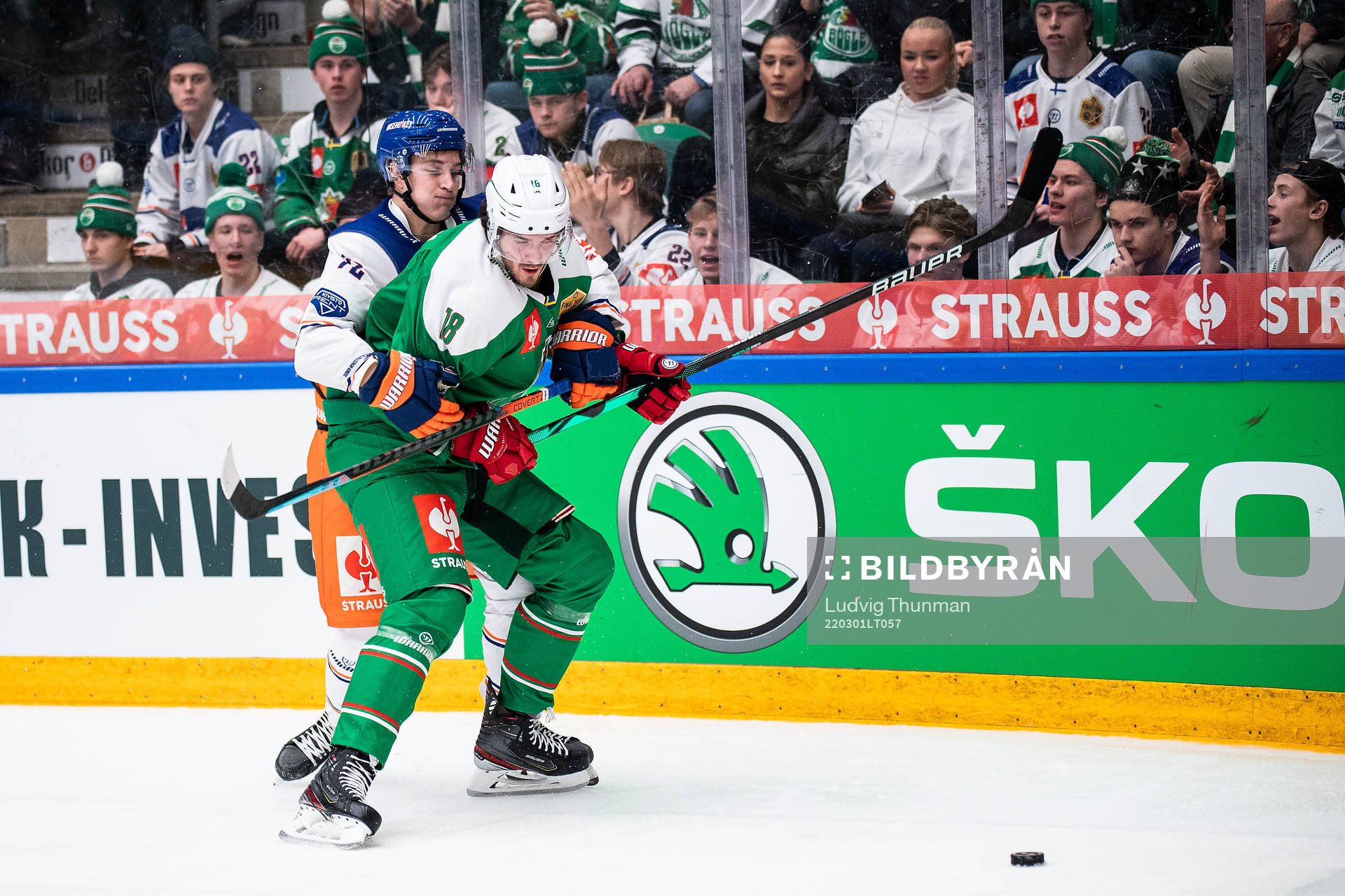 Santtu Kinnunen of Tappara and Dennis Everberg of Rögle