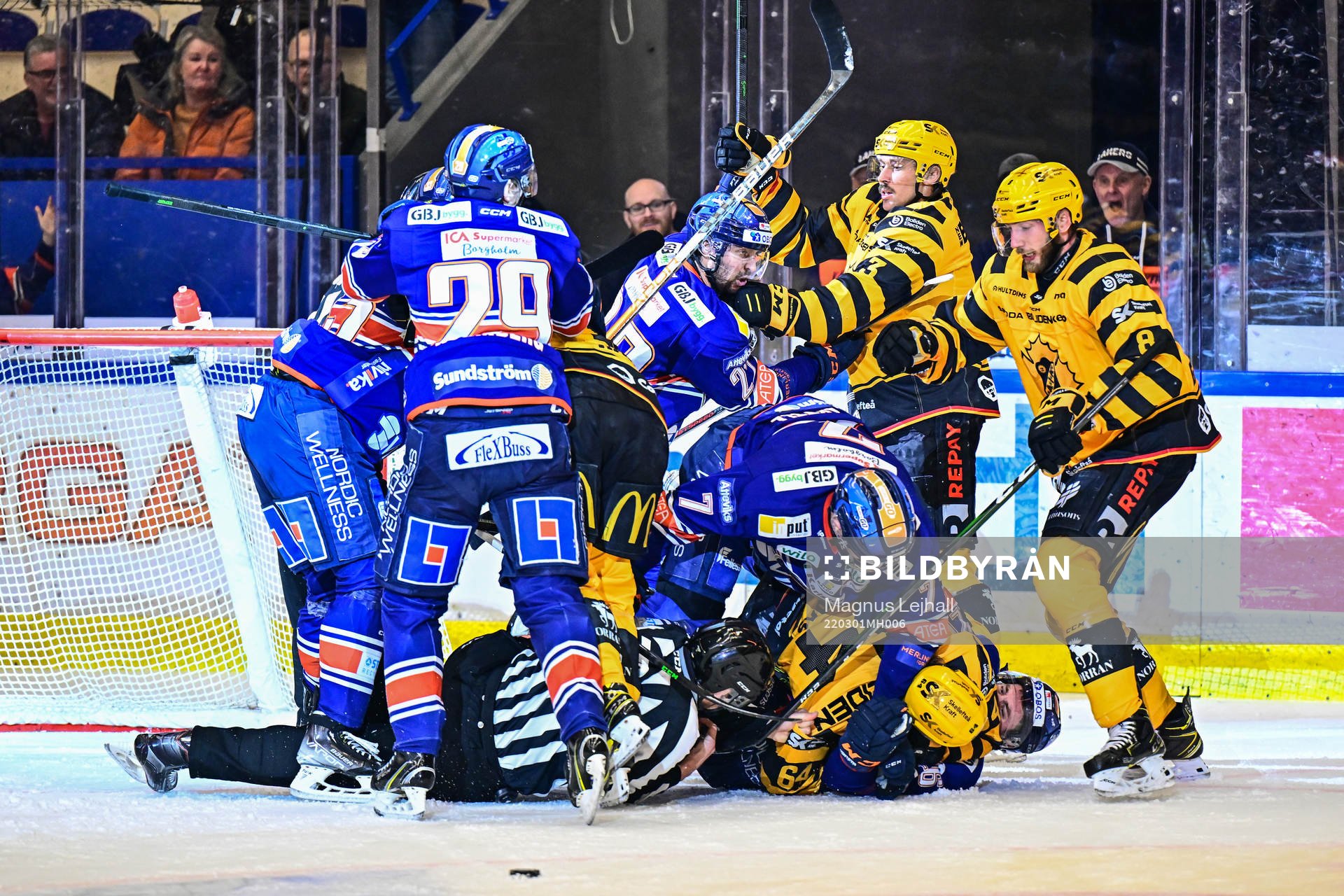 Bråk mellan Växjös och Skellefteås spelare