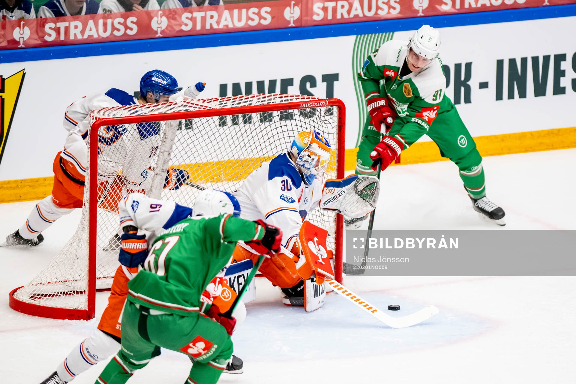 goalkeeper Christian Heljanko of tappara and Adam