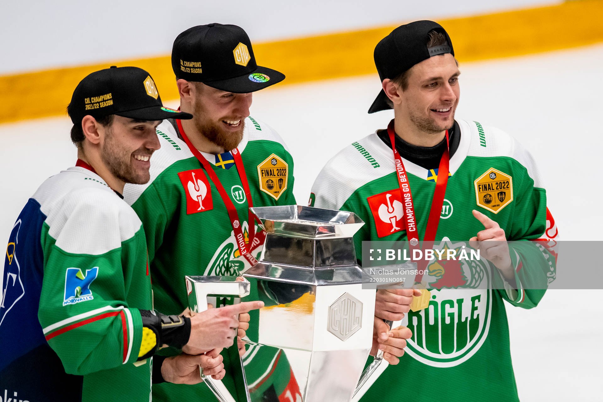 Ludvig Larsson, Vojtech Mozik and Daniel Zaar of Rögle