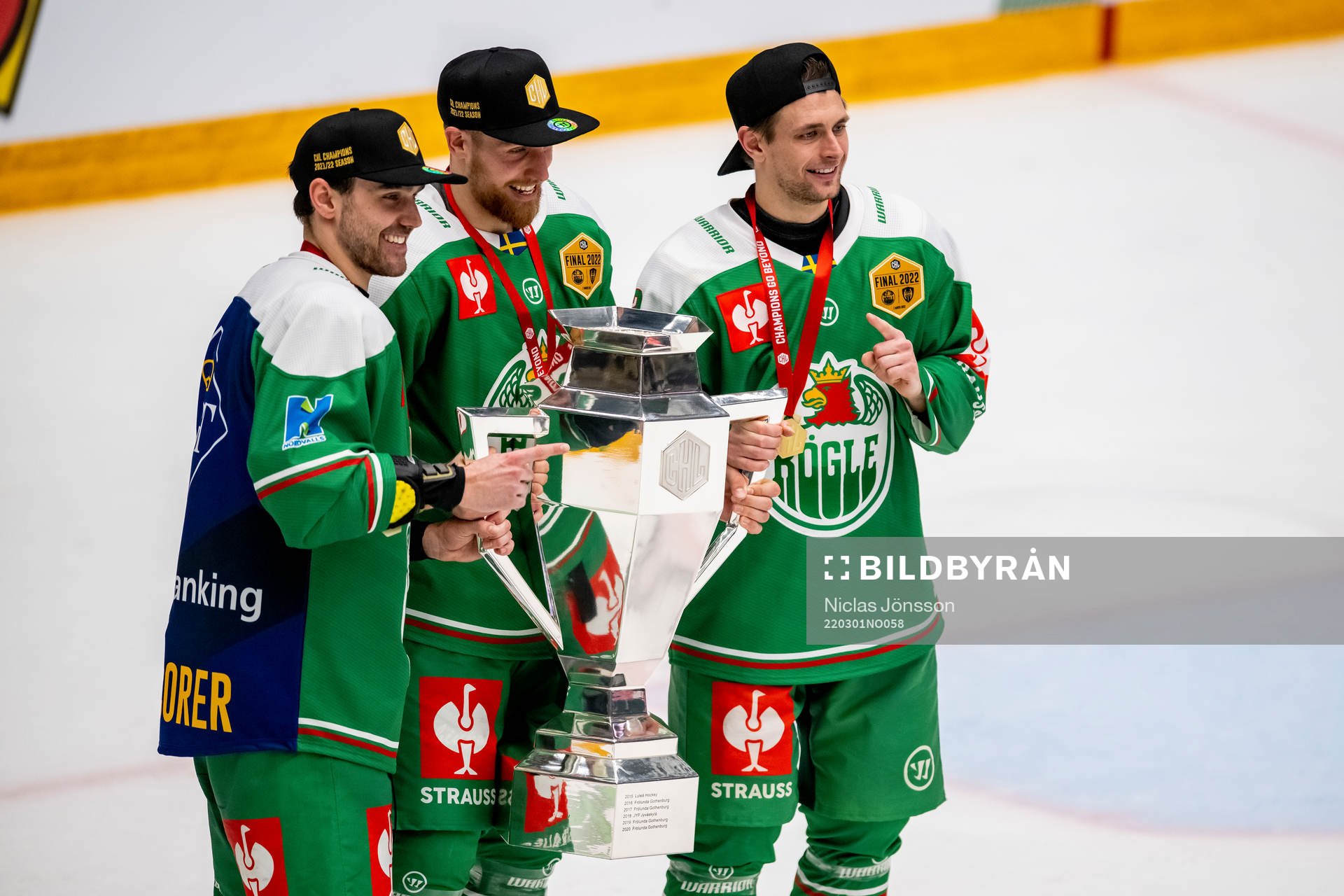 Ludvig Larsson, Vojtech Mozik and Daniel Zaar of Rögle