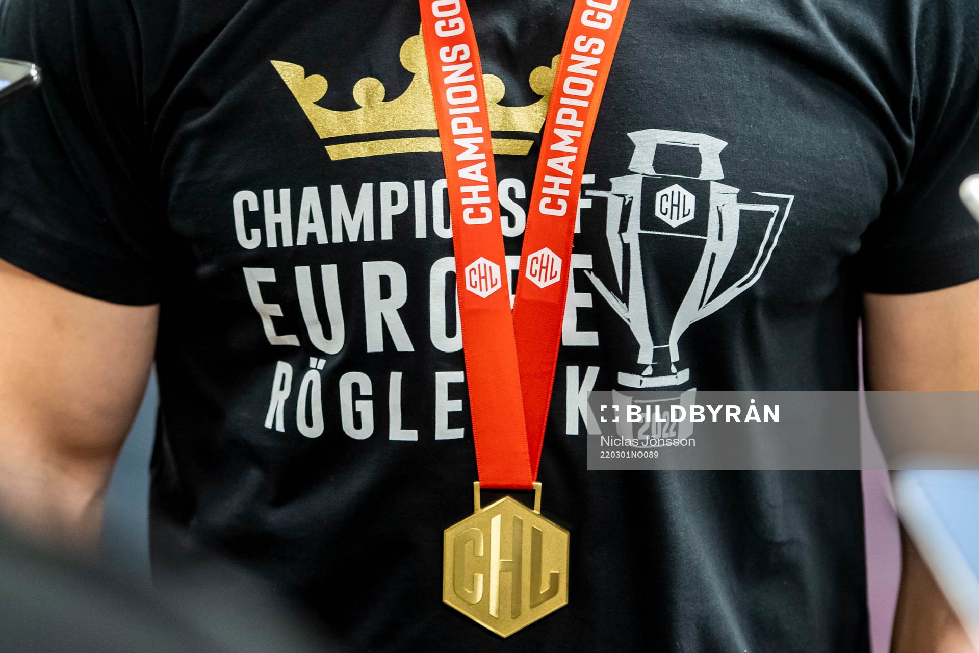 A t-skirt with the text ”Champions of Europe Rögle BK