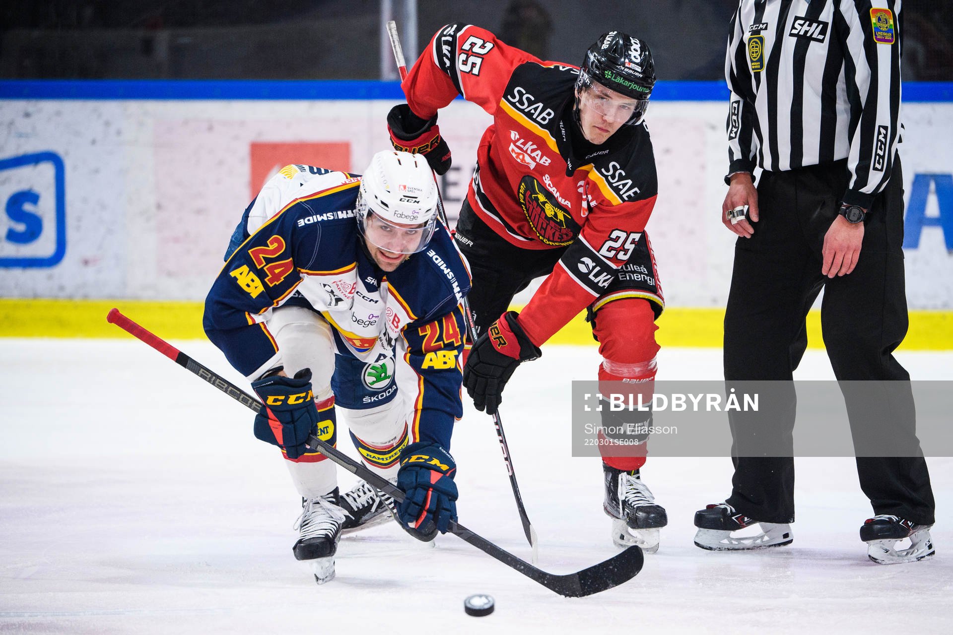 Djurgårdens Ludvig Rensfeldt och Luleås Andreas Nilsson