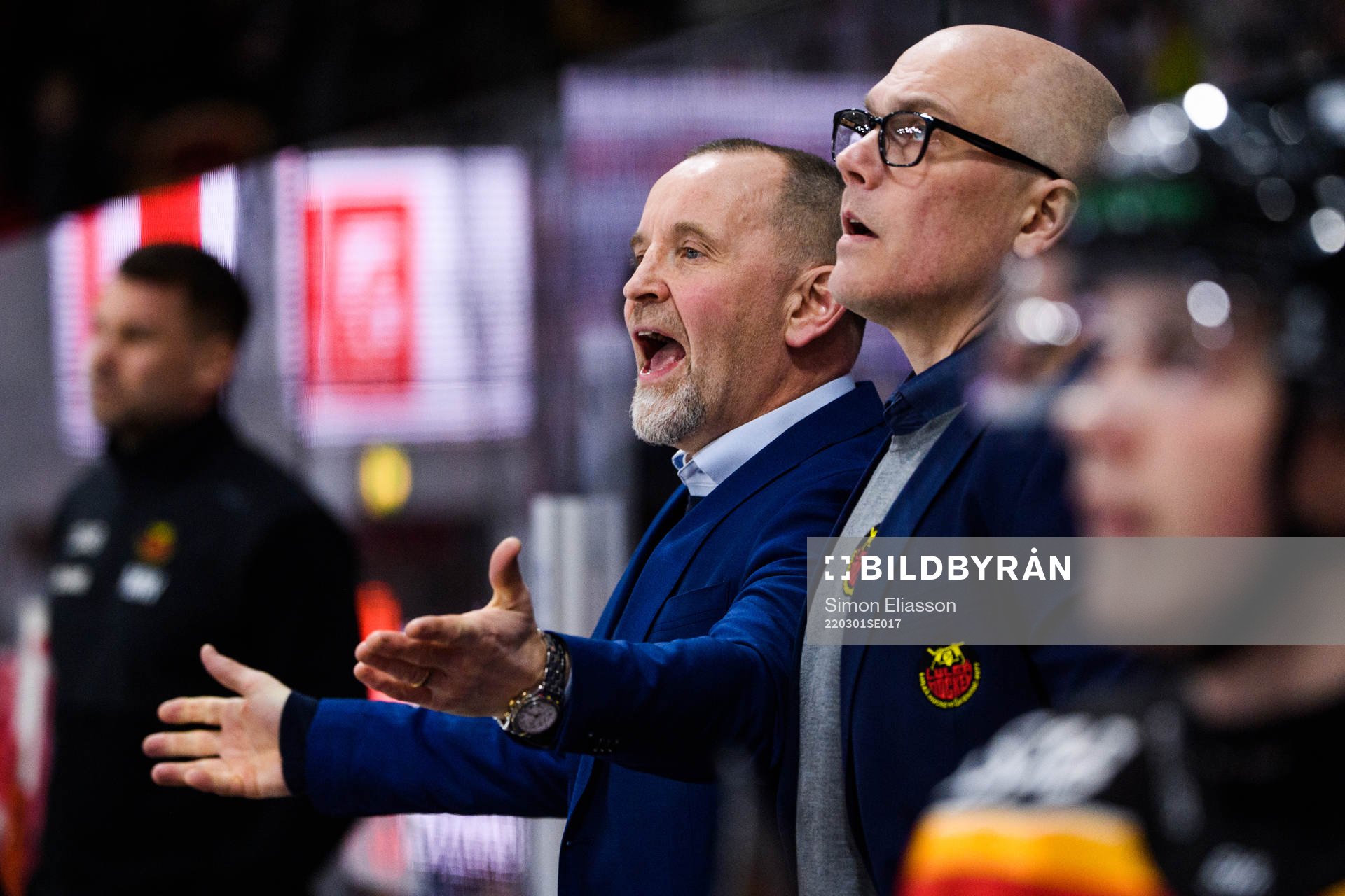 Luleås  tränare Thomas Berglund reagerar