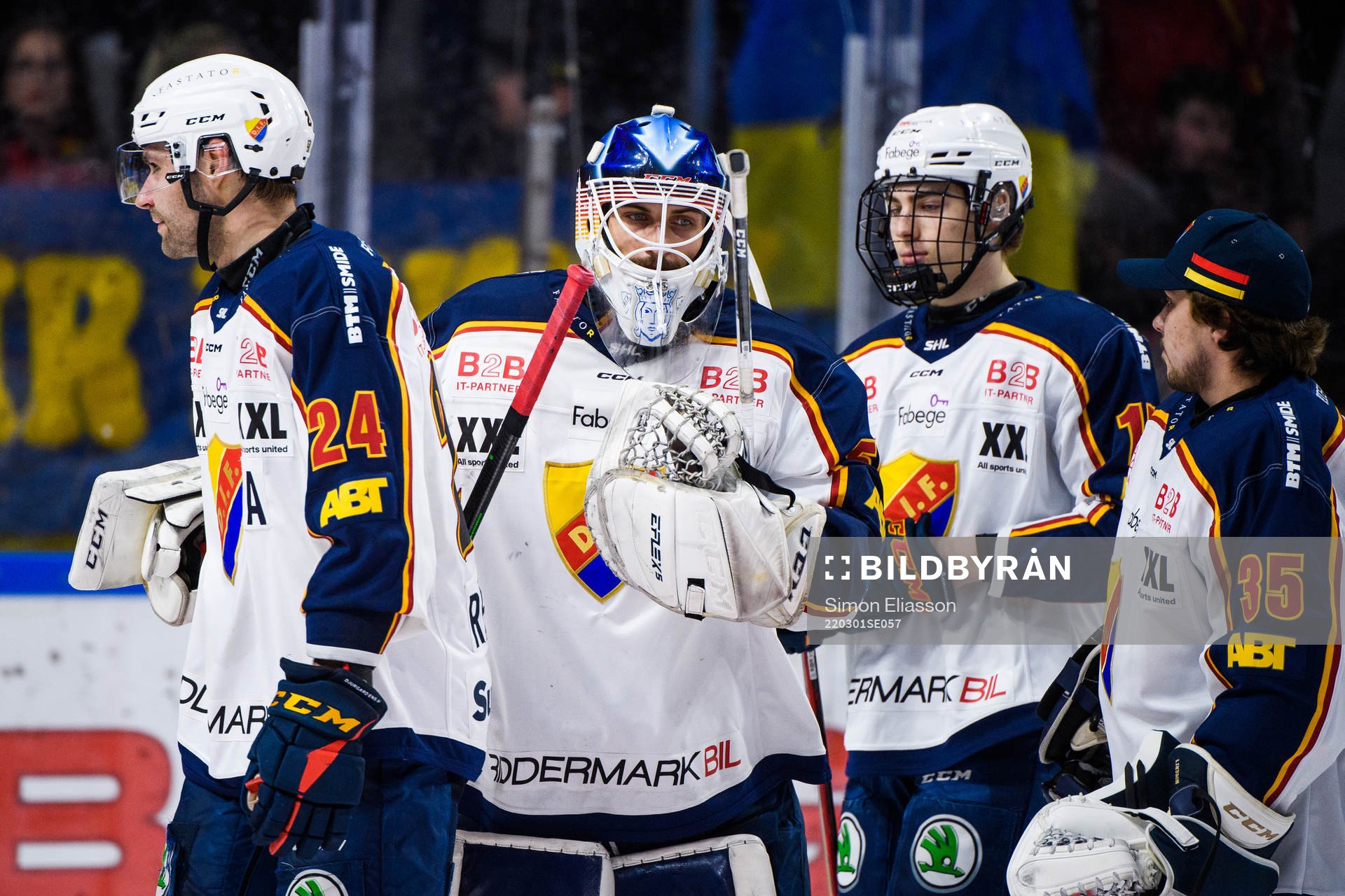 Djurgårdens målvakt Mantas Armalis jublar