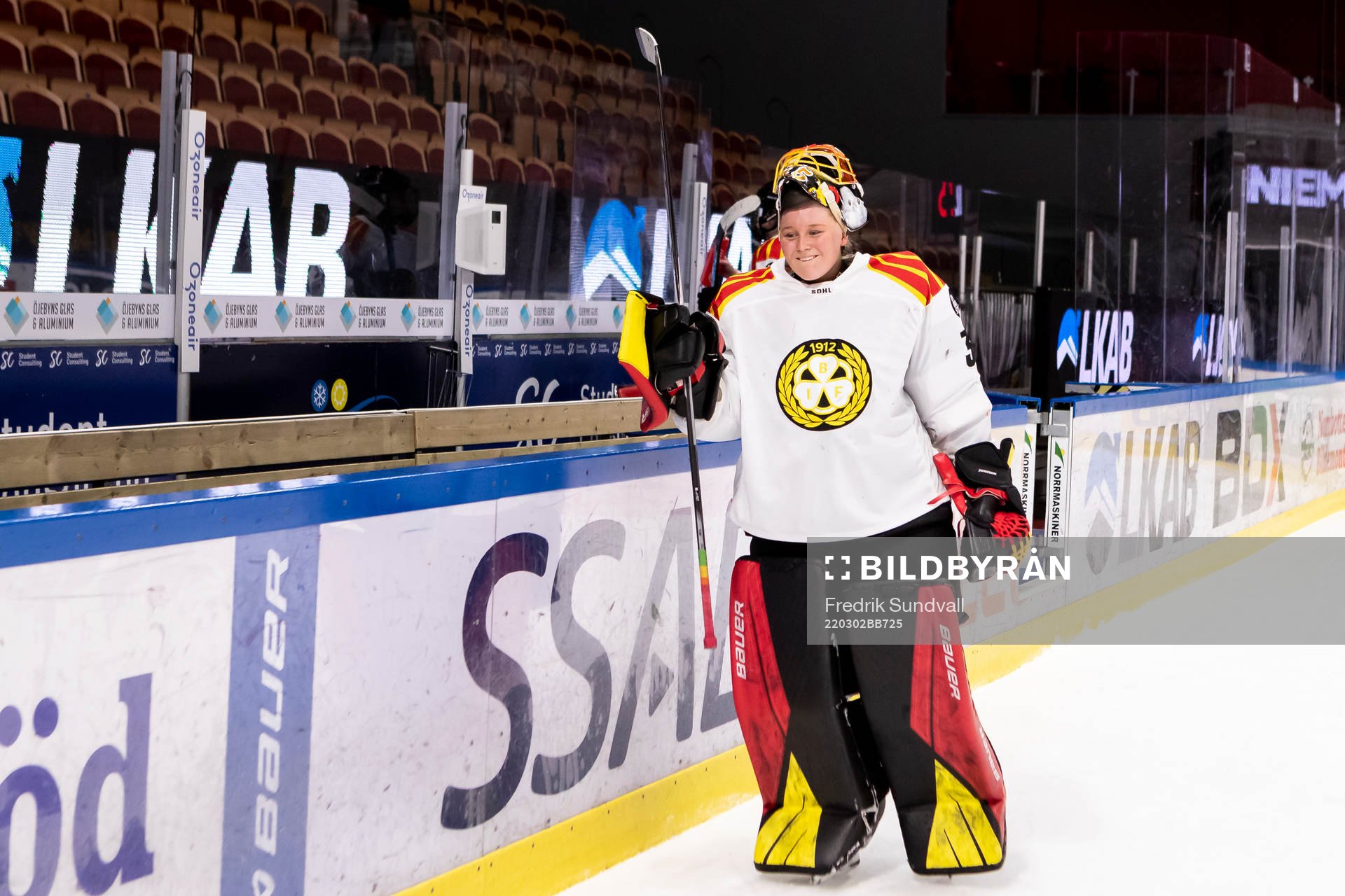 Brynäs målvakt Ellen Jonsson jublar