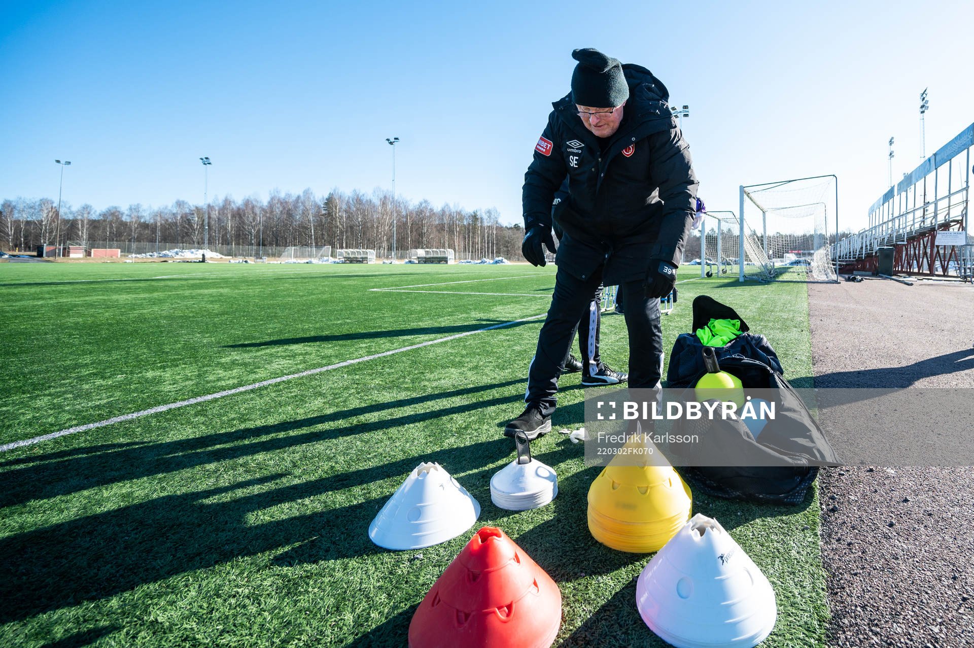Stig Ekman under en träning med Degerfors den 2 mars 2022 i Degerfors. 