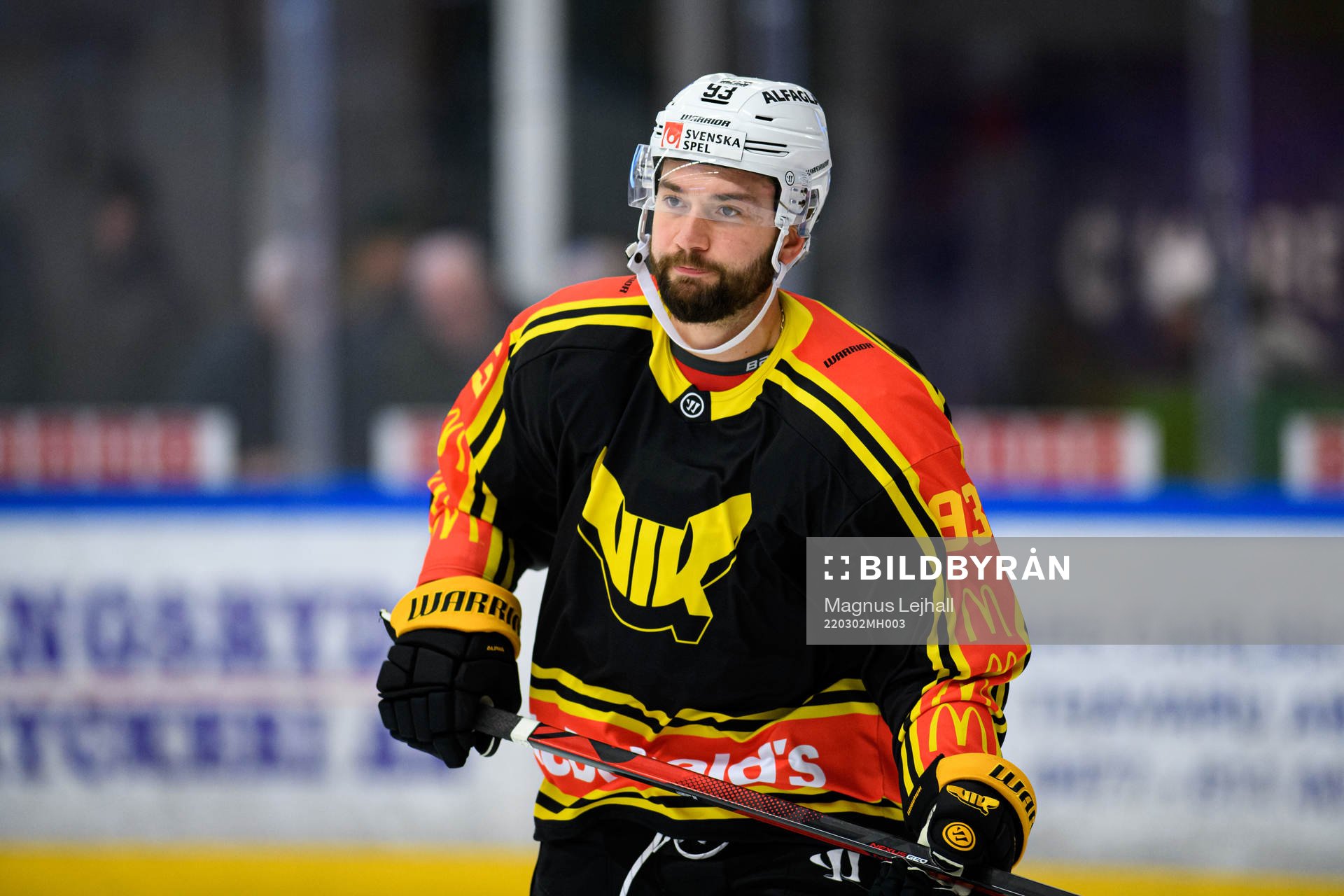 Västerås Ilya Arkalov innan ishockeymatchen i