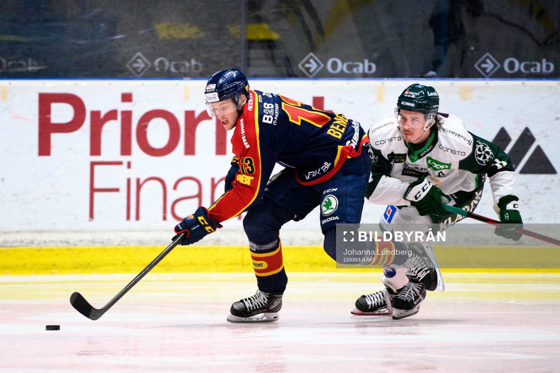 Djurgårdens Rasmus Bengtsson och Färjestads Joakim Nygård