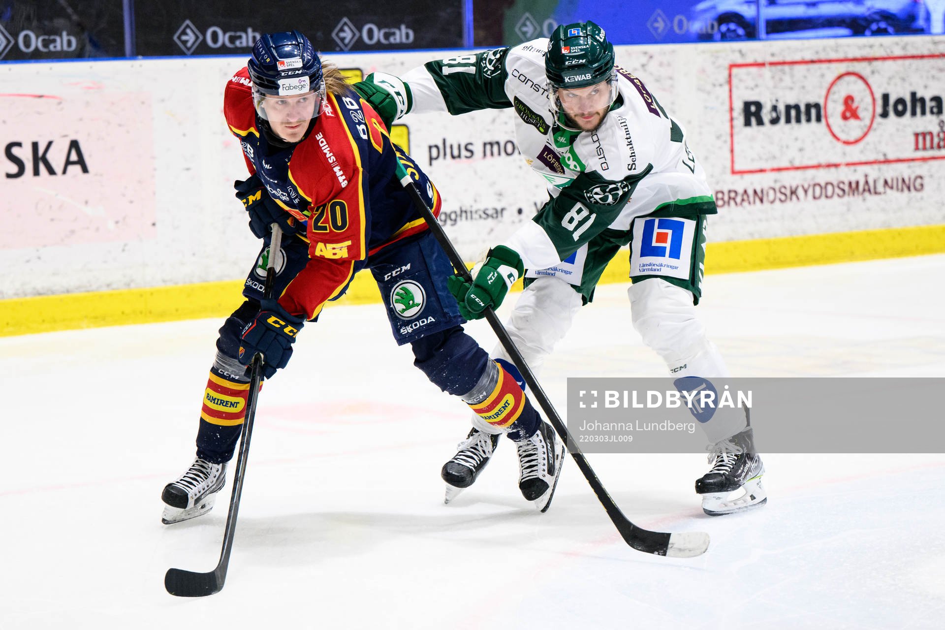 Djurgårdens Marcus Sörensen och Färjestads Theodor