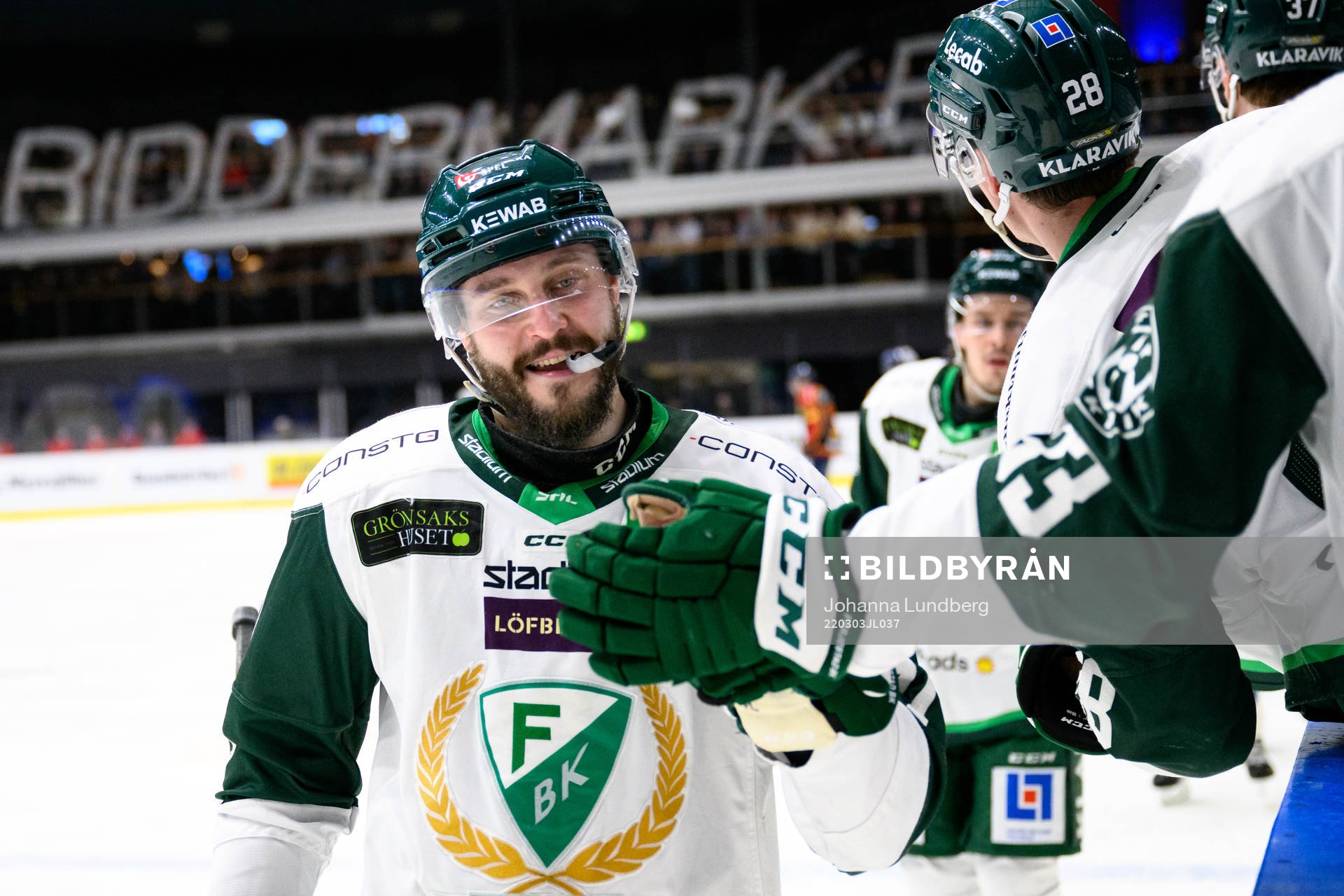 Färjestads Jesse Virtanen jublar