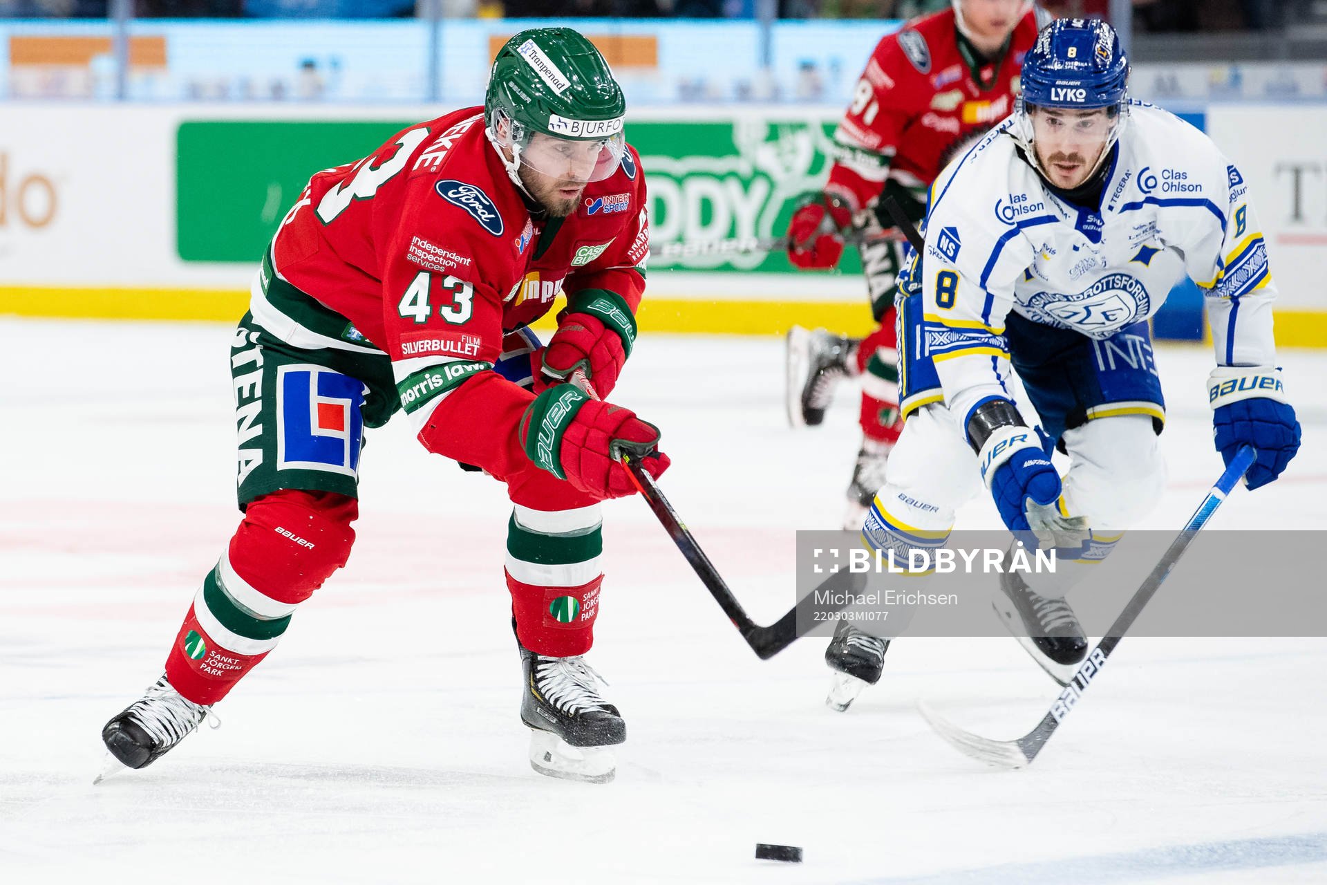 Frölundas Michael Spacek och Leksands Matt Caito