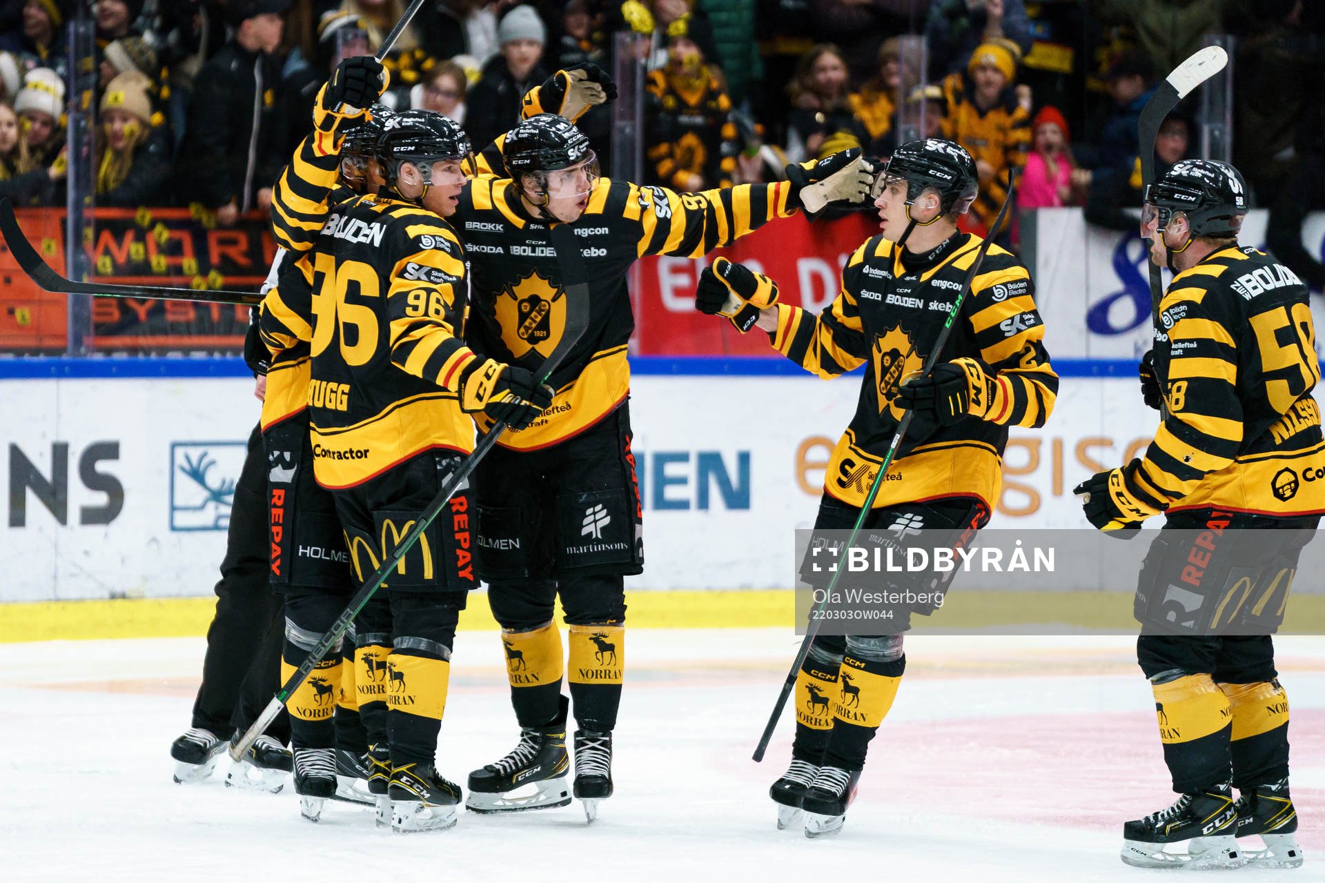 Skellefteås Rickard Hugg, Jonathan Johnson, Linus Karlsson