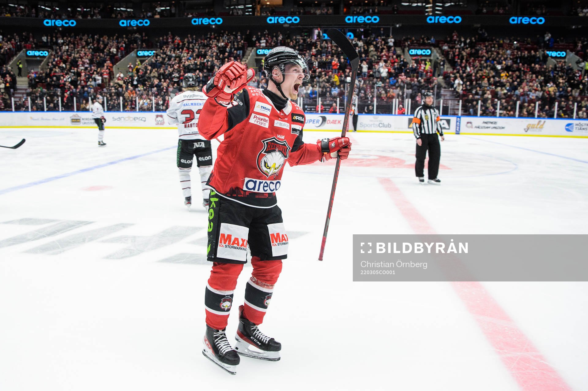 Malmö Redhawks Anton Olsson jublar