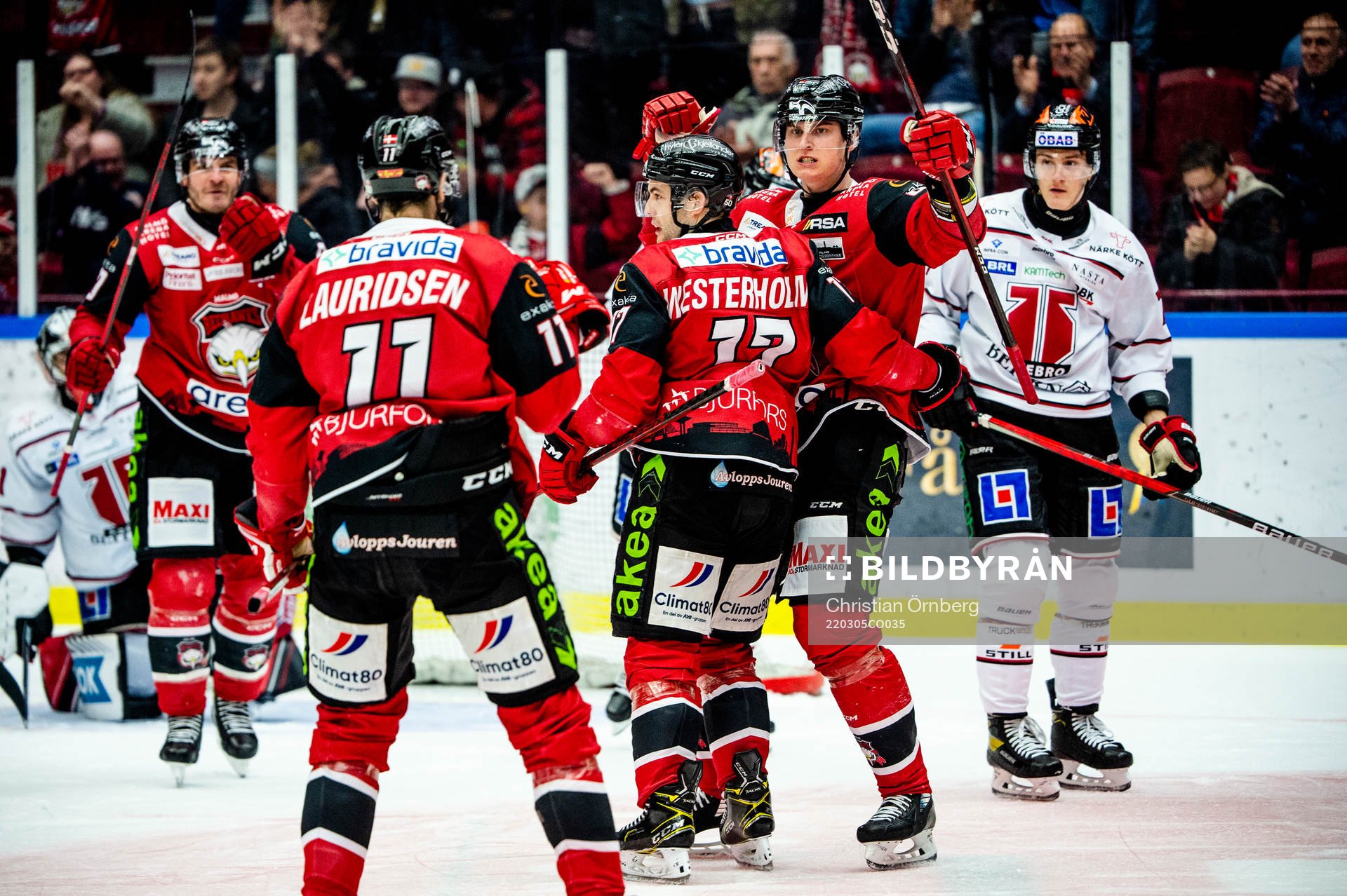 Malmö Redhawks Lance Bouma, Markus Lauridsen, Christoffer