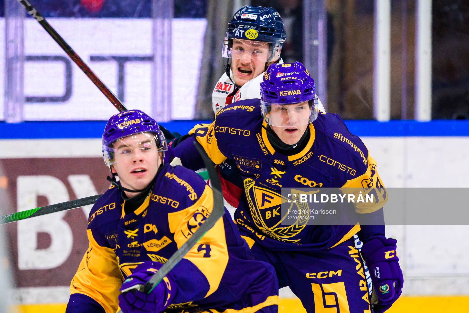 Färjestads Oscar Lawner och Patrik Lundh