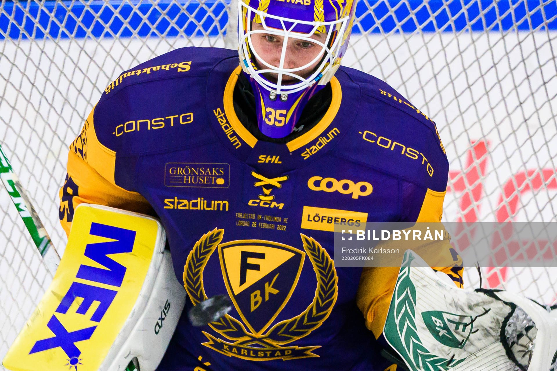 Färjestads målvakt Dennis Hildeby