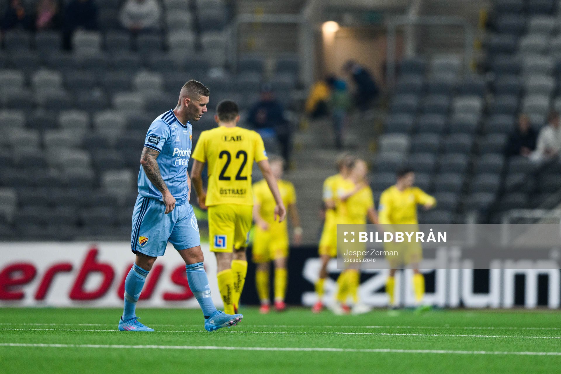 Djurgårdens Victor Edvardsen deppar