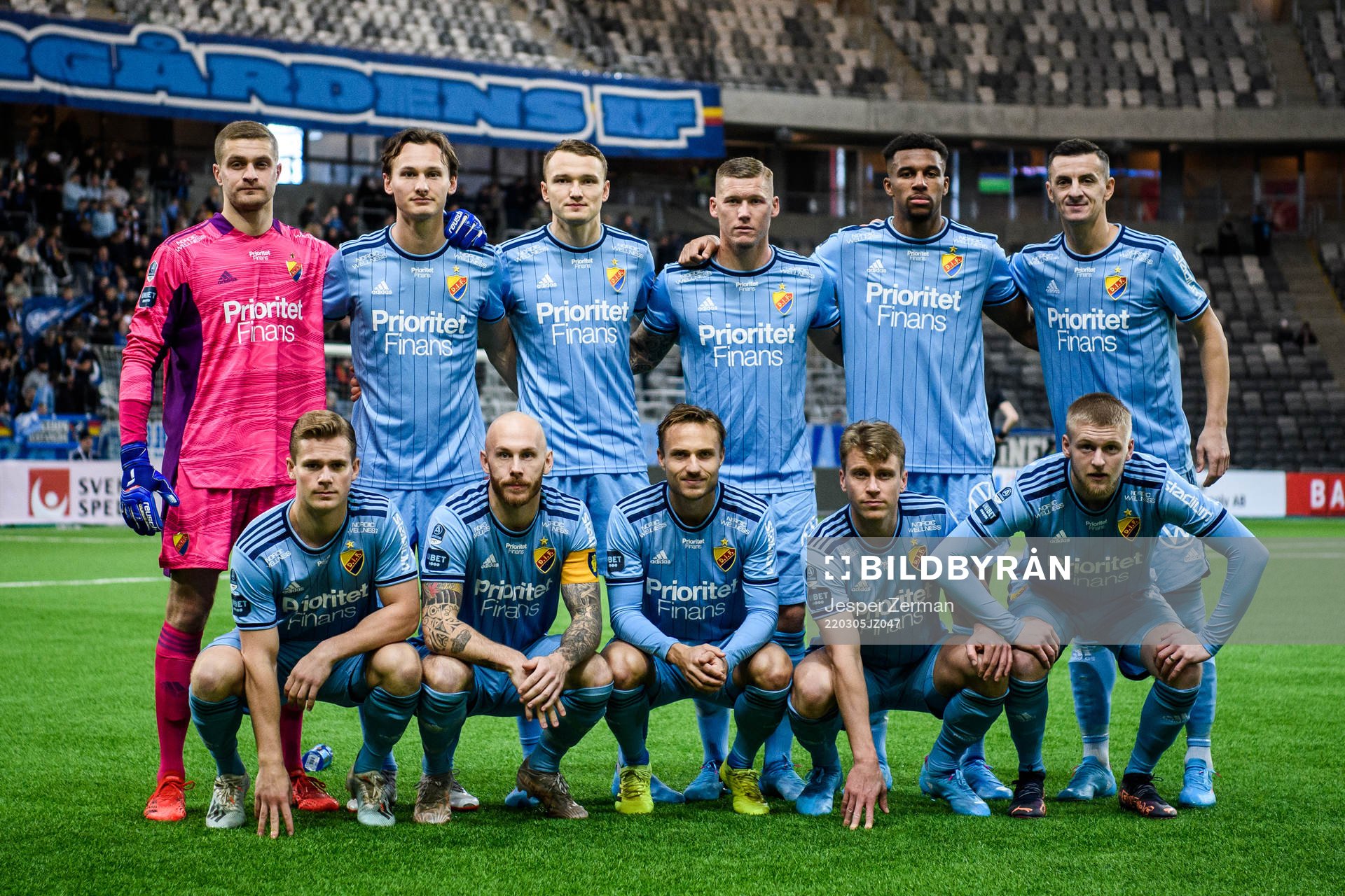 Djurgårdens startelva bestående av målvakt Aleksandr
