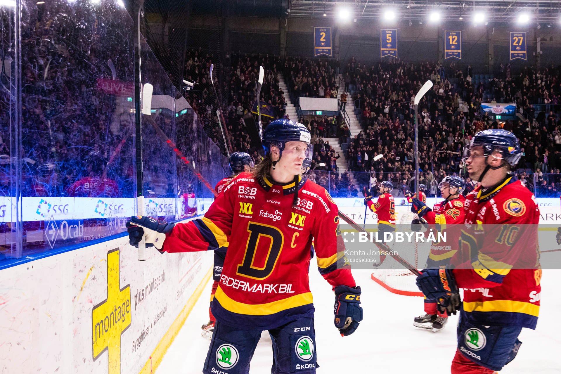 Djurgårdens Marcus Sörensen och Niclas Bergfors jublar