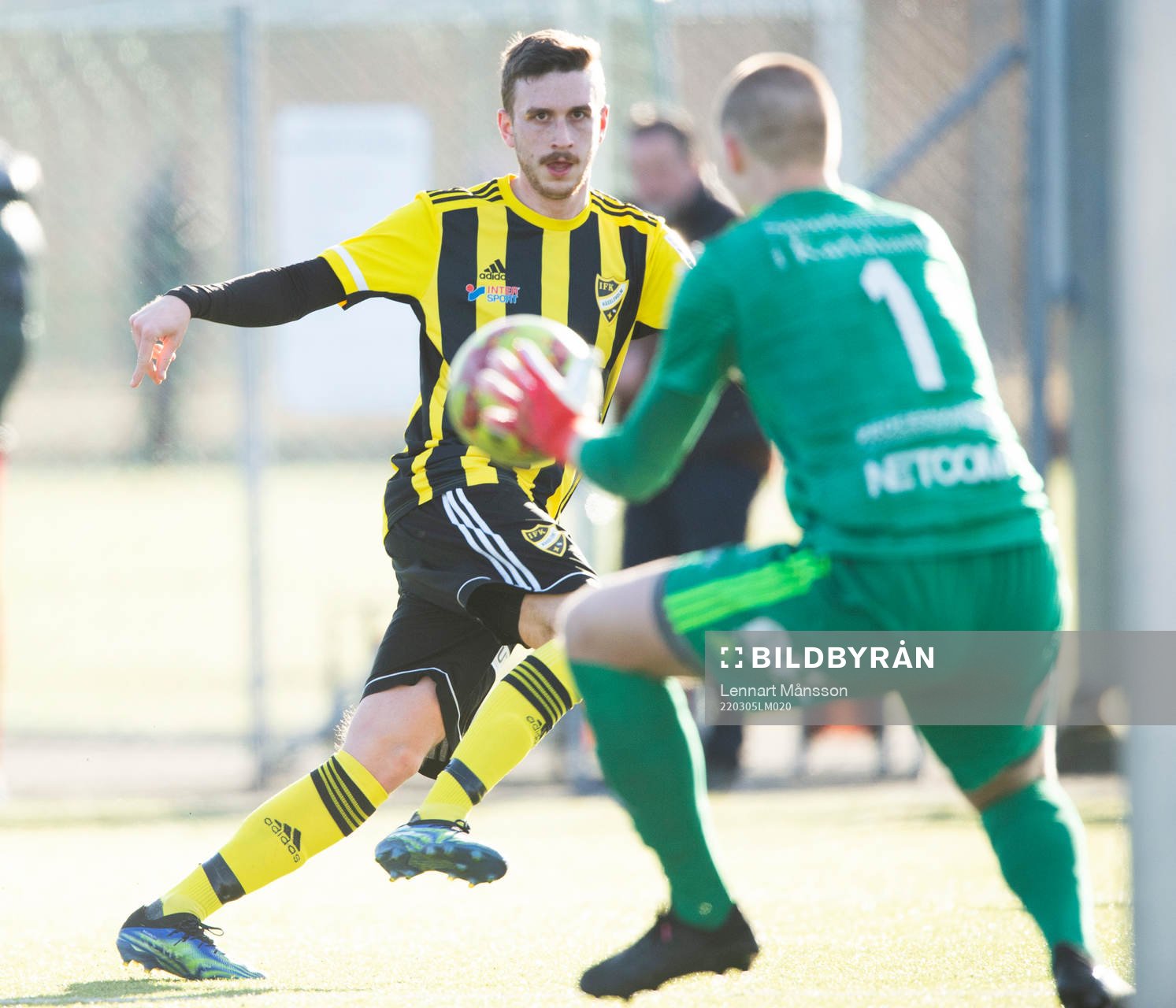 IFK Hässleholms Max Sandberg i träningsmatchen mellan IFK