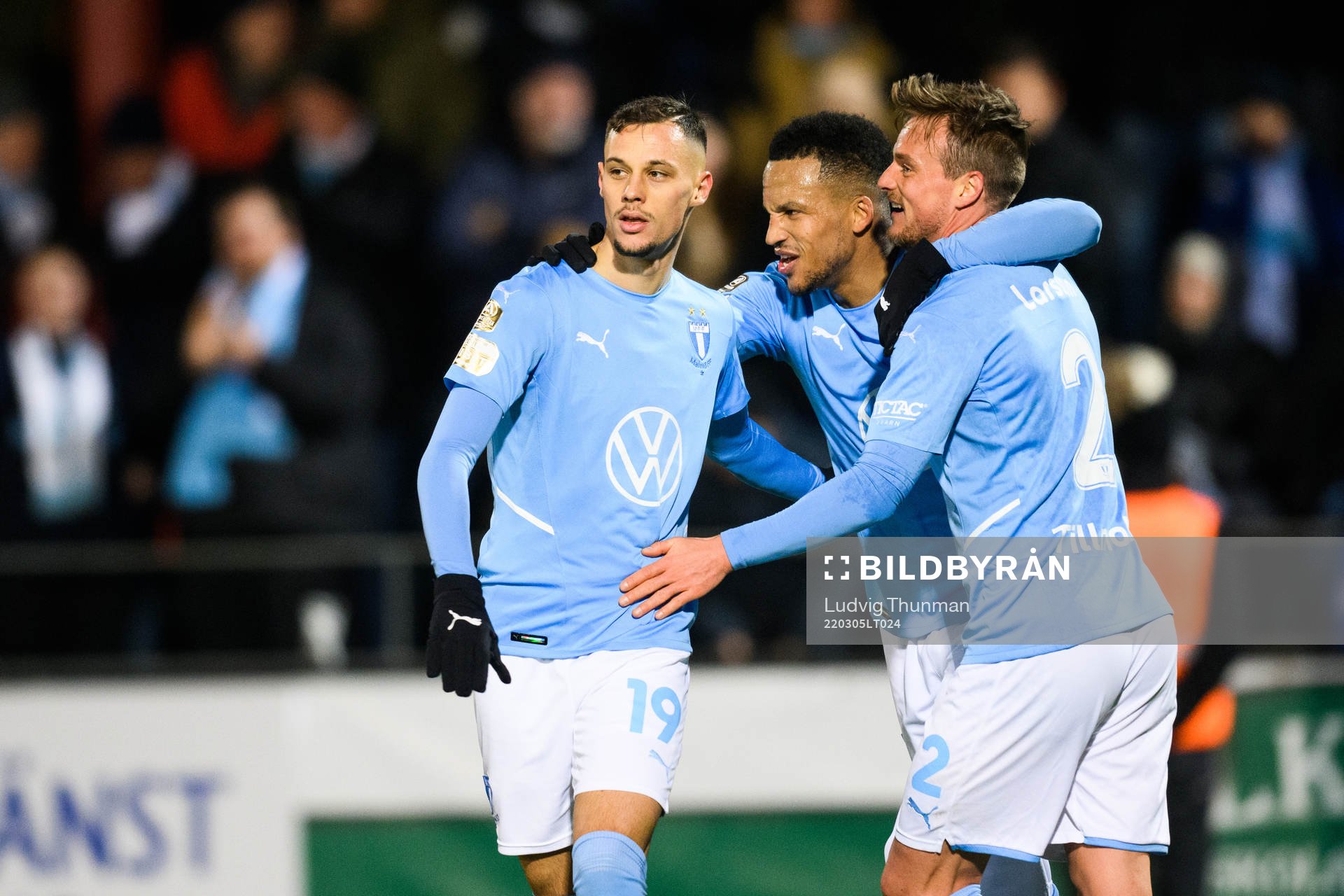 Malmö FFs Veljko Birmancevic, Martin Olsson och Eric