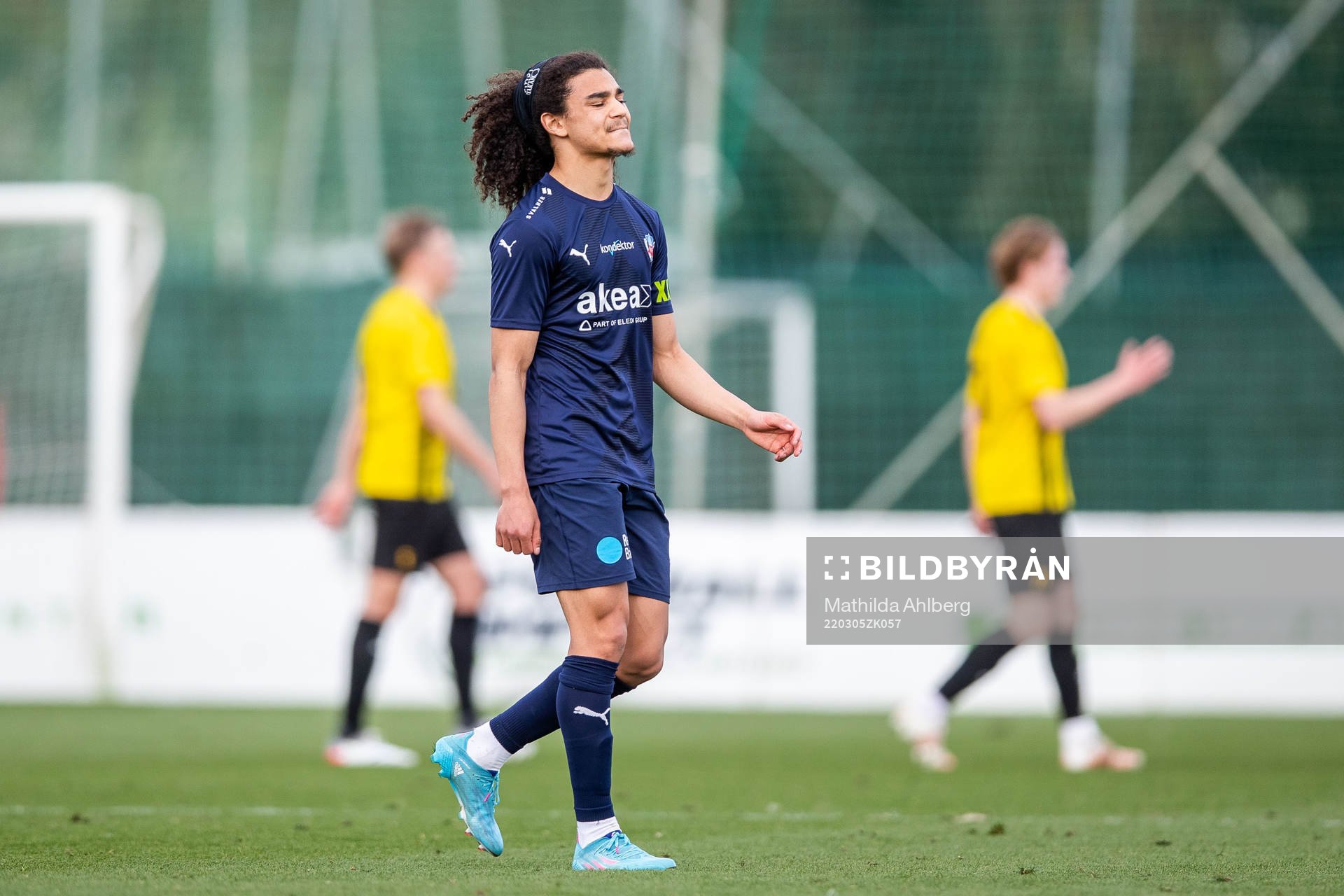 Adam Kaied of Helsingborg looks dejected