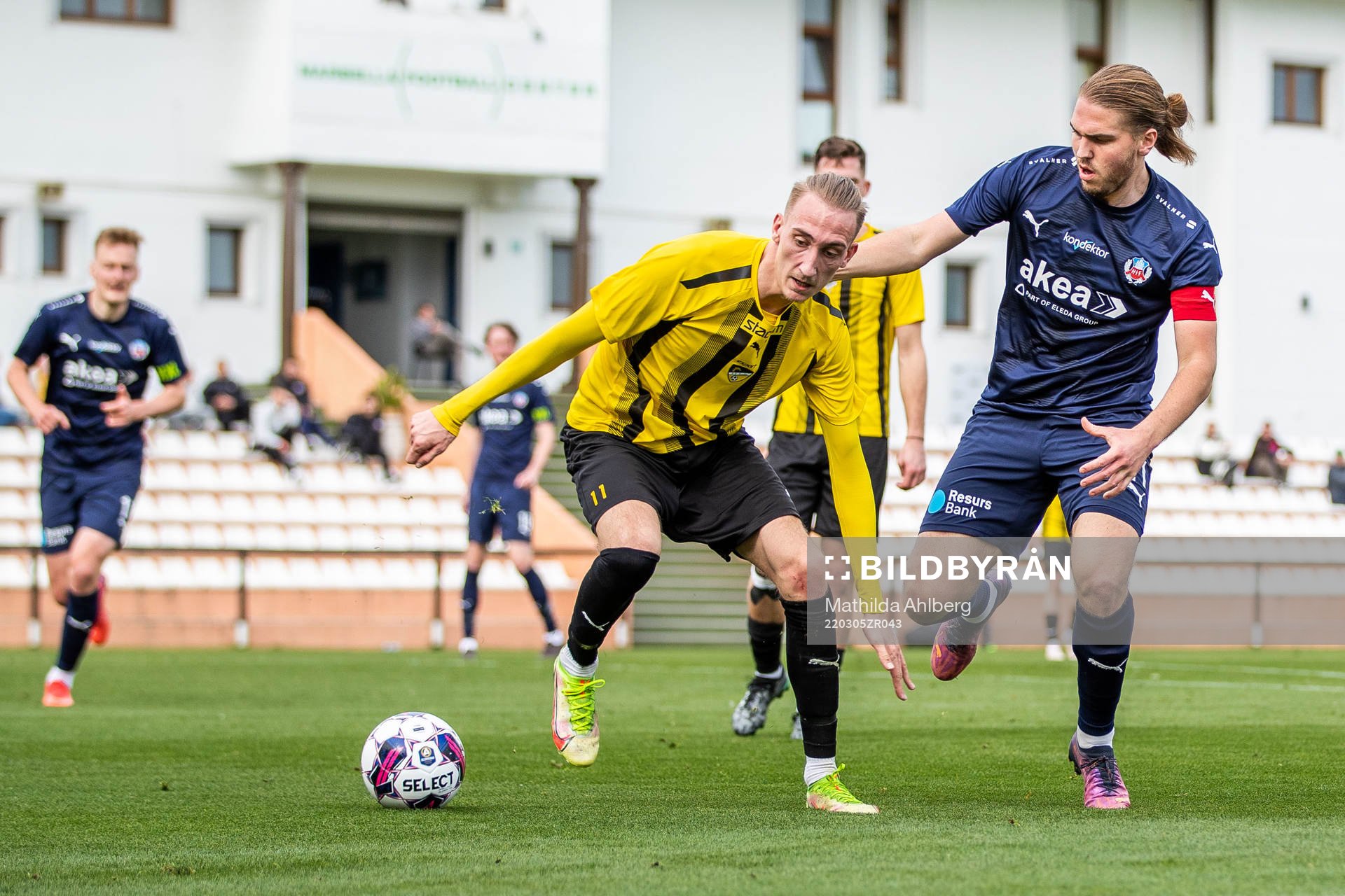 Florian Krebs of Honka and Charlie Weberg of Helsingborg