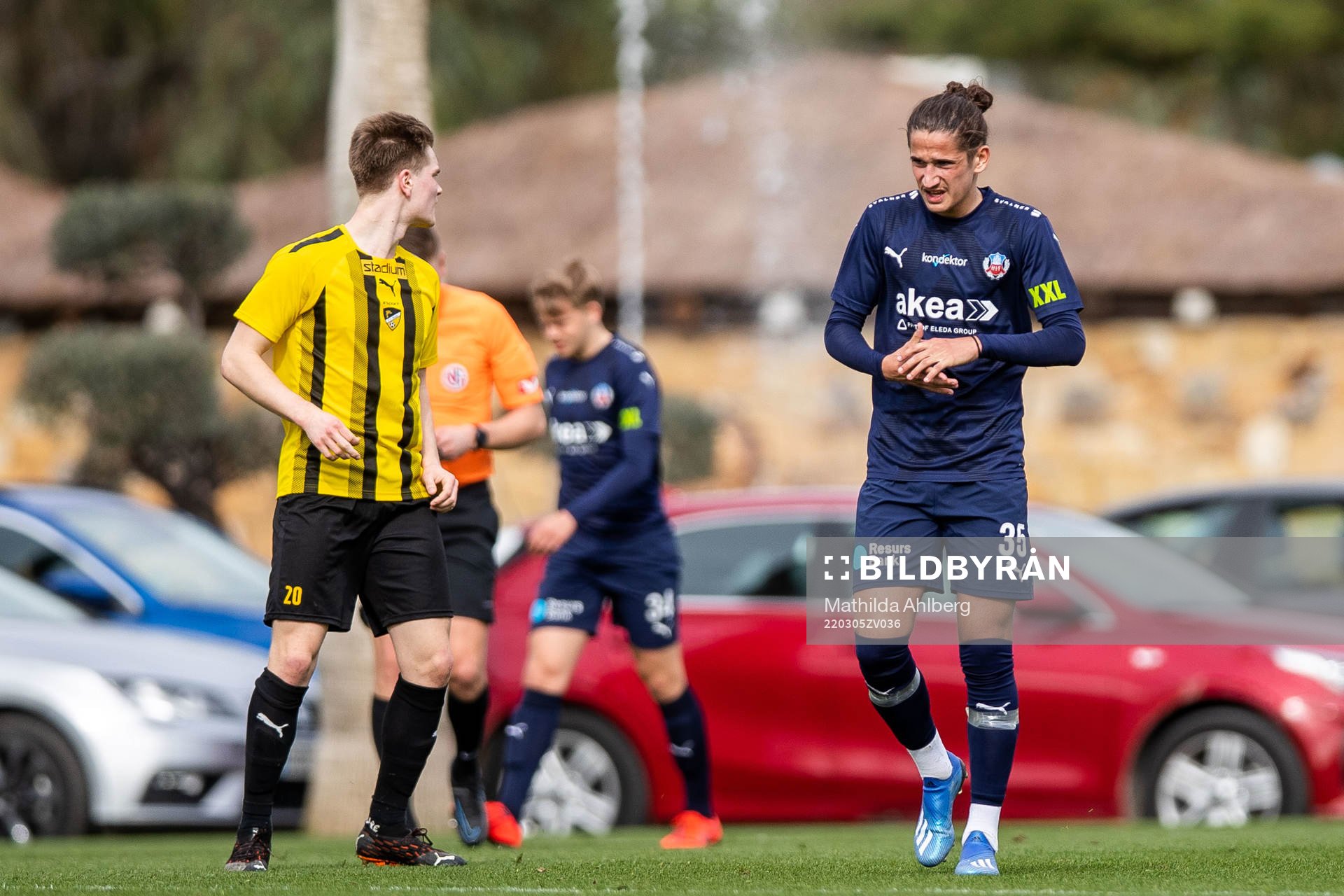 Ervin Gigović of Helsingborg in pain