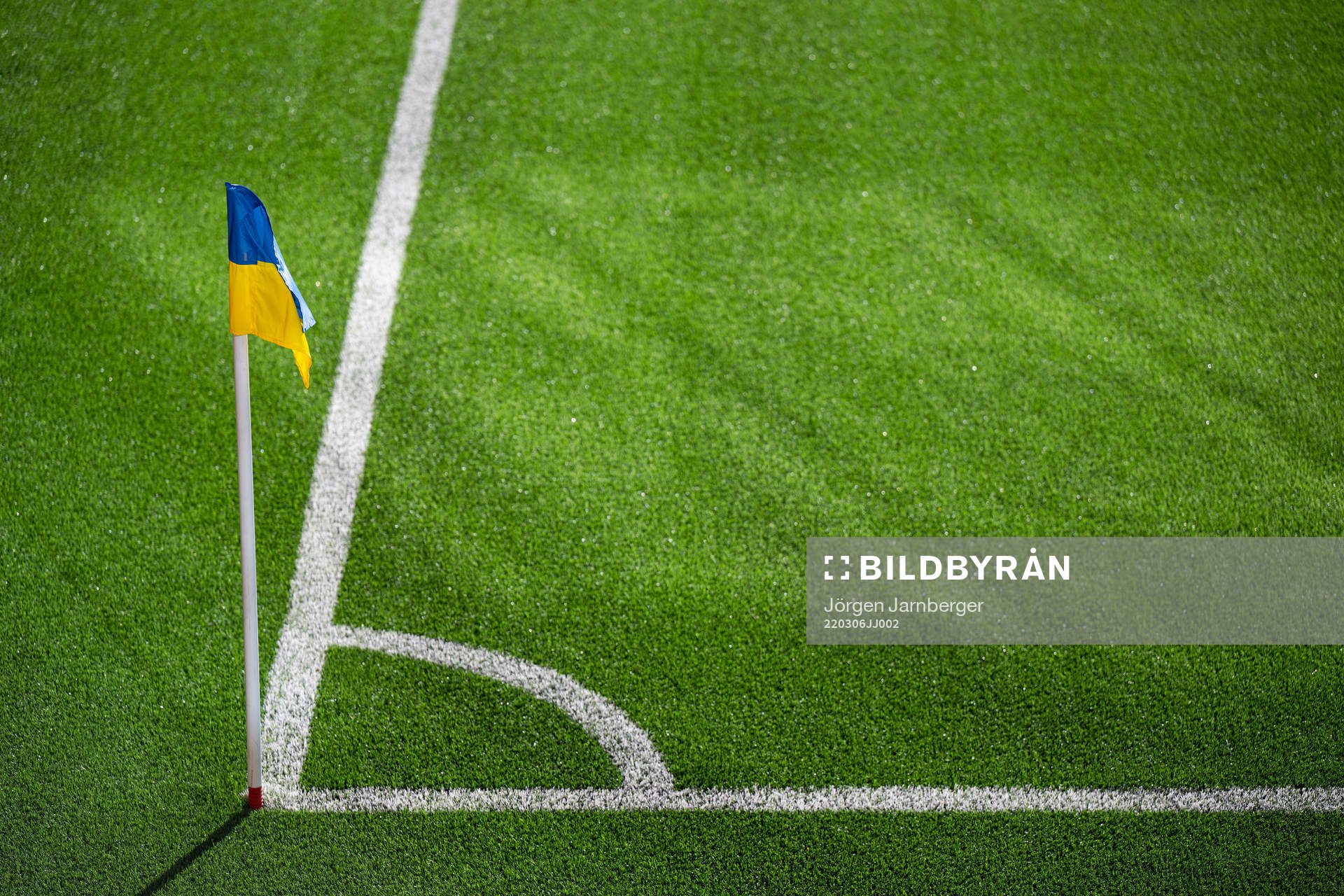 Hörnflagga i blått och gult