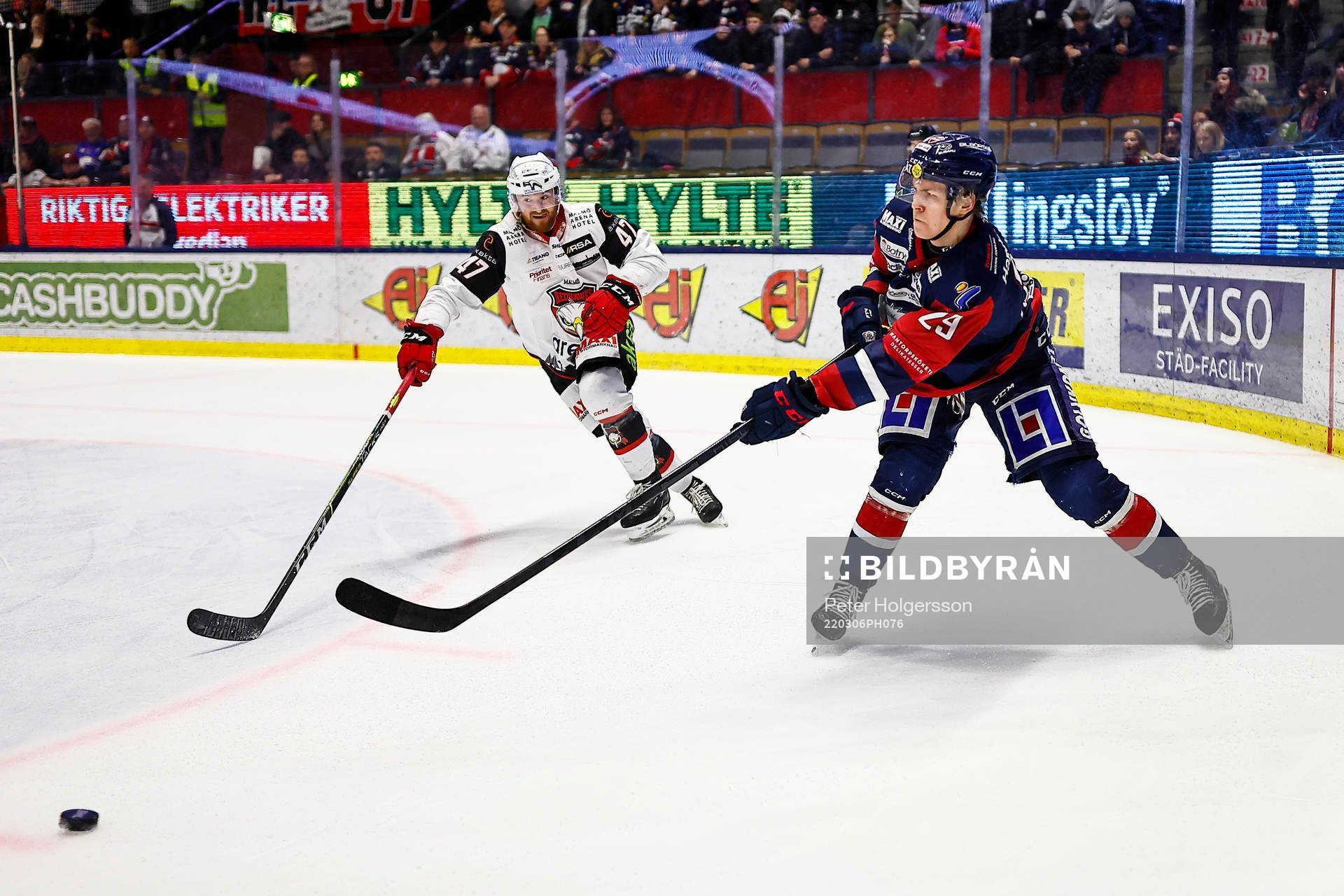 Malmö Redhawks Joakim Ryan och Linköpings Georg Weigelt