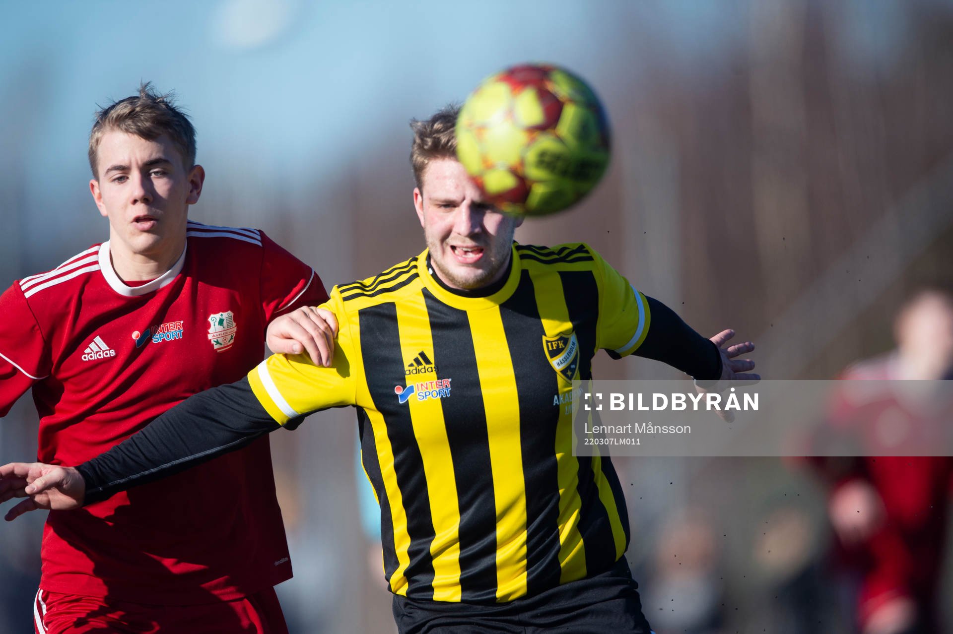   i matchen i DM för U19 mellan IFK Hässleholm och Åhus i Hässleholm 7 mars 2022.