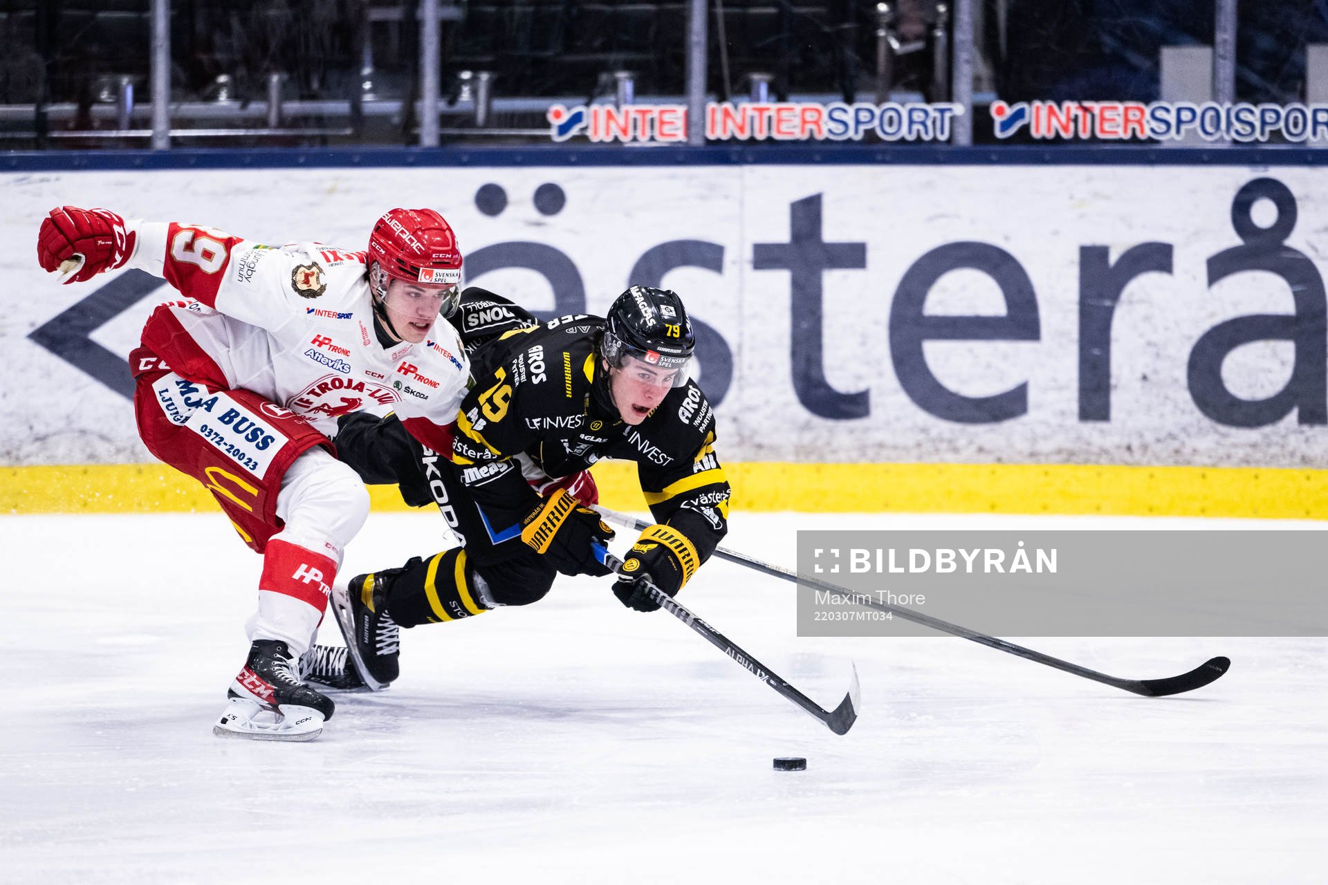 Troja/Ljungbys Oscar Eriksson och Västerås Gabriel Kangas