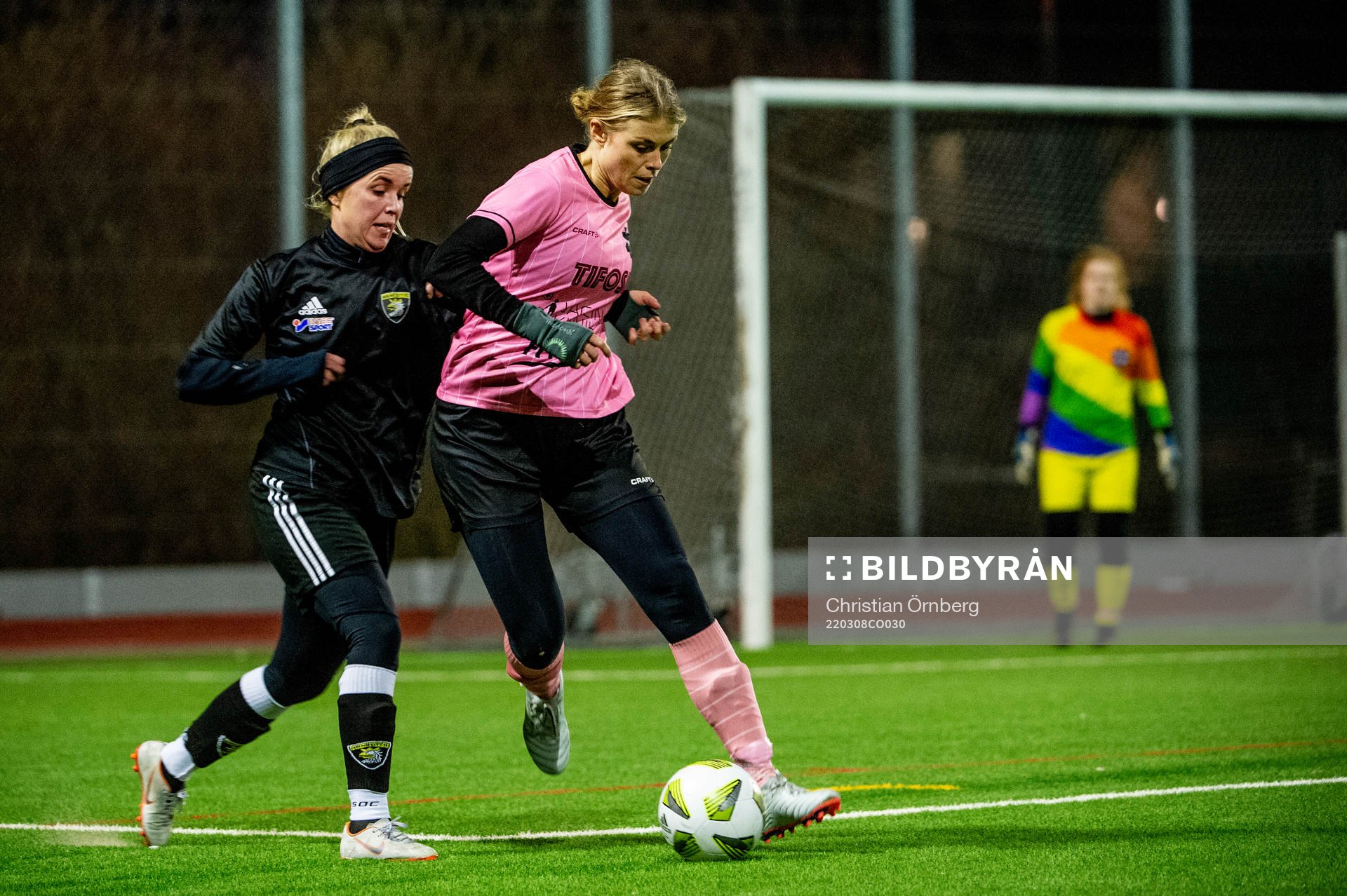 Spelarna under en vänskapsmatch mellan Backarna och Las Presidentas den 8 mars 2022 i Malmö. 