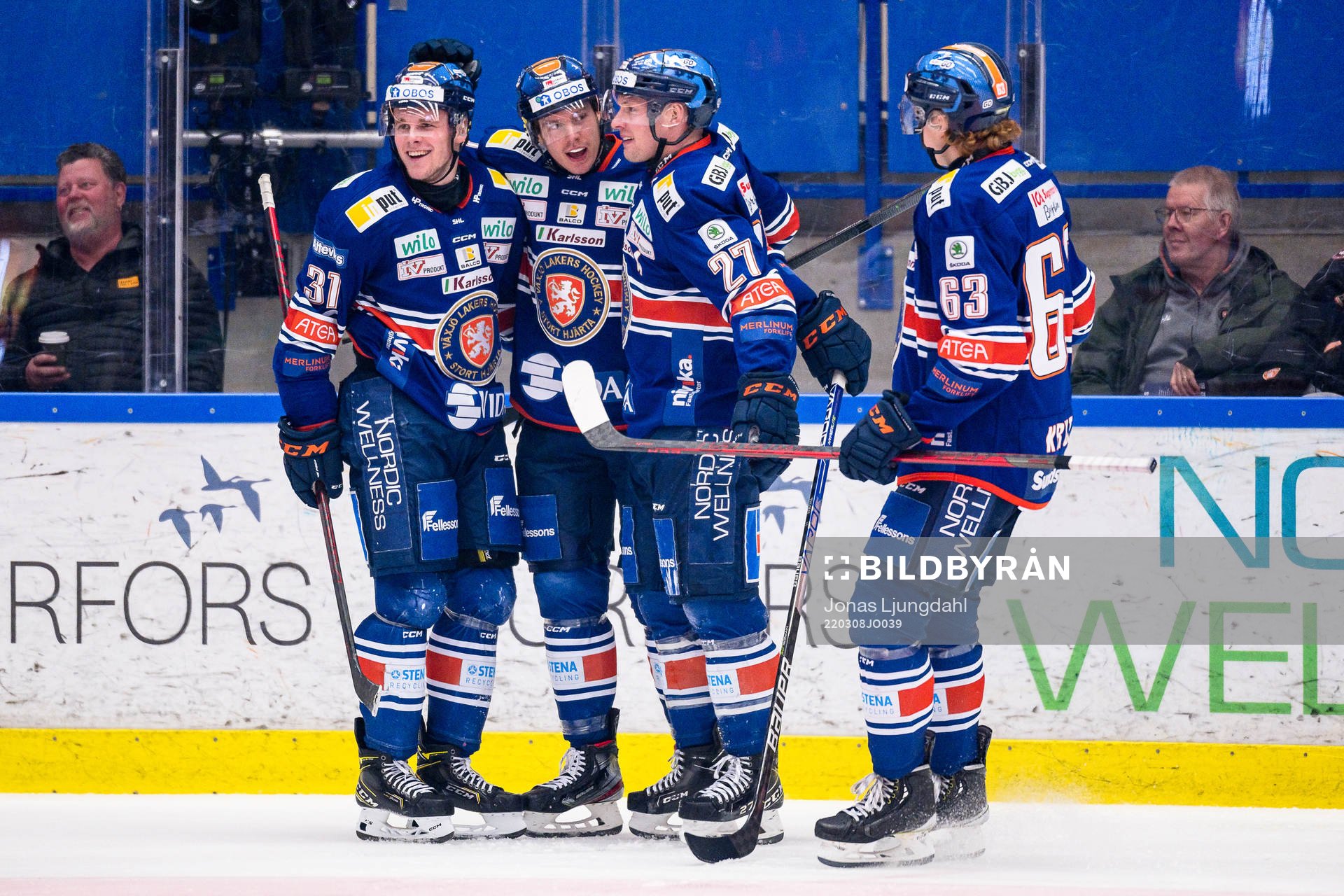 Växjös Olle Lycksell, Ben Thomasm Martin Lundberg  och