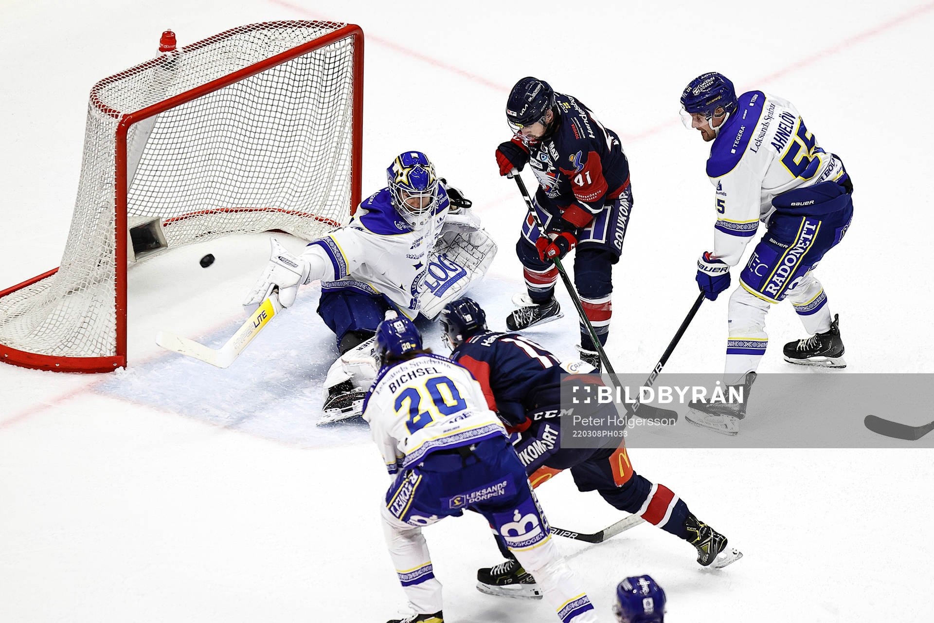 Mål 2-0 av Linköpings Patrick Russell förbi Leksands