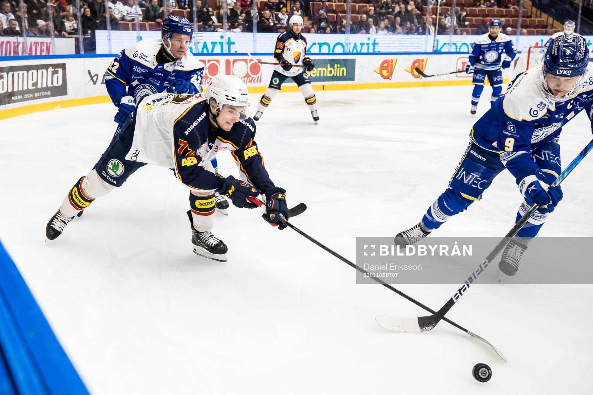 Djurgårdens William Eklund och Leksands Patrik Zackrisson