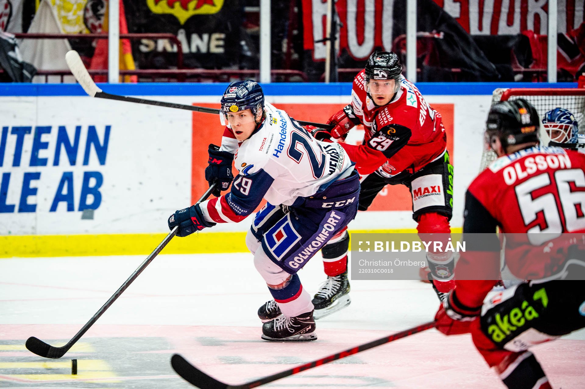 Linköpings Georg Weigelt mot Malmö Redhawks Eric