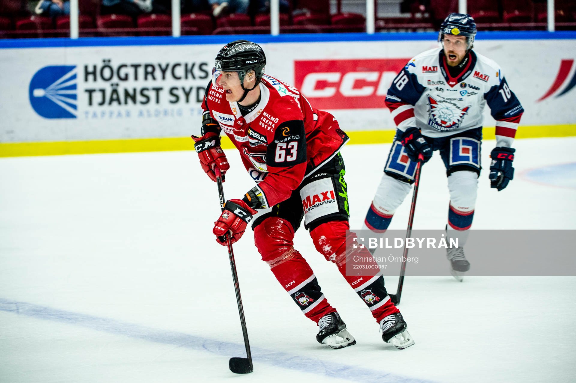 Malmö Redhawks Fredrik Händemark mot Linköpings