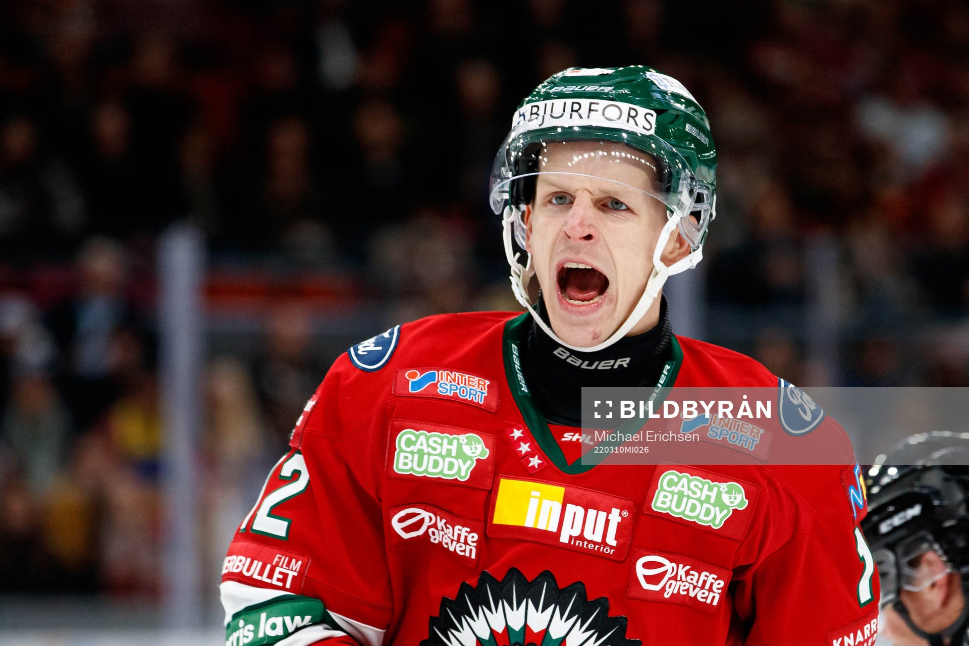 Frölundas Max Friberg reagerar