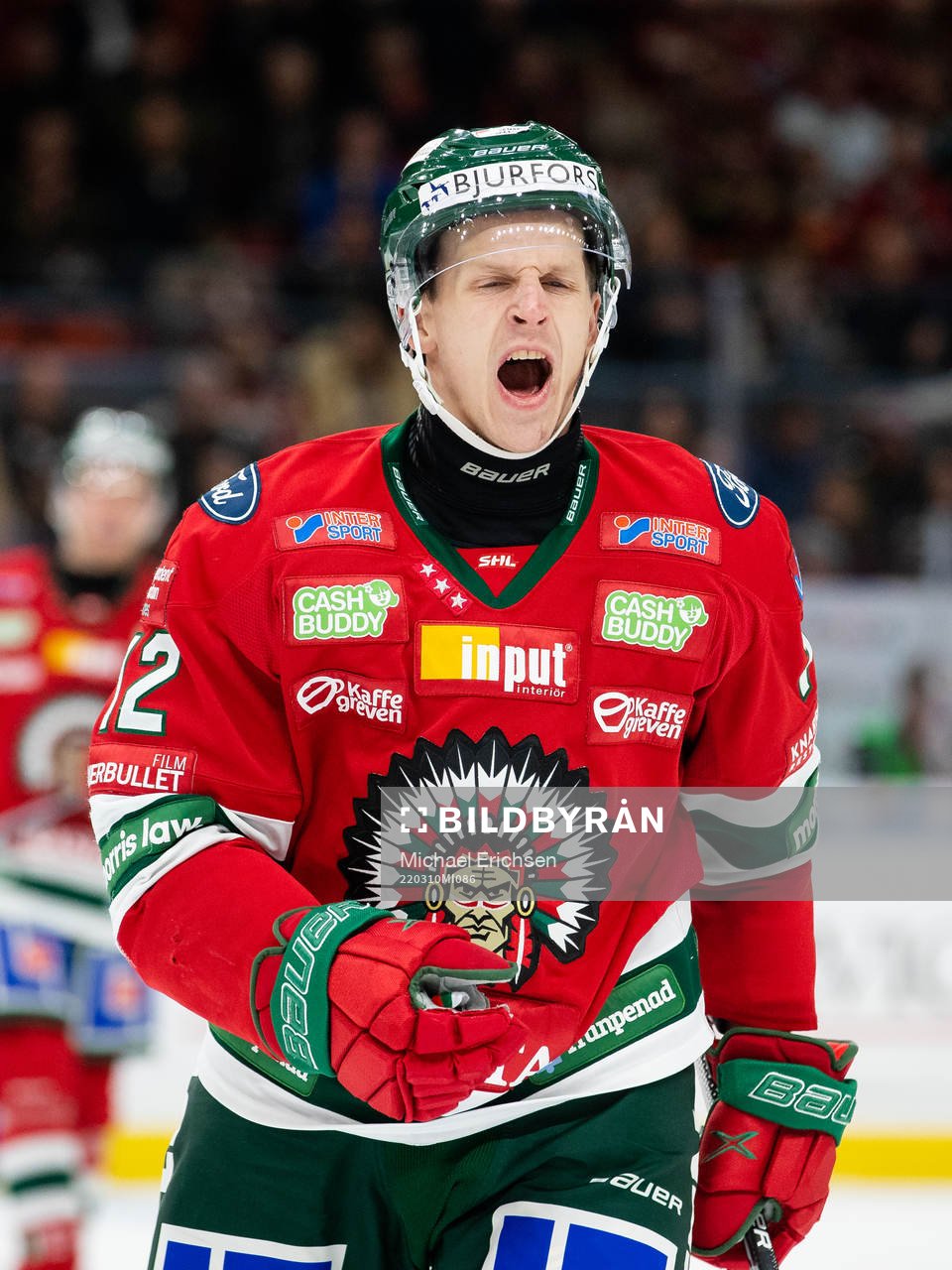 Frölundas Max Friberg reagerar